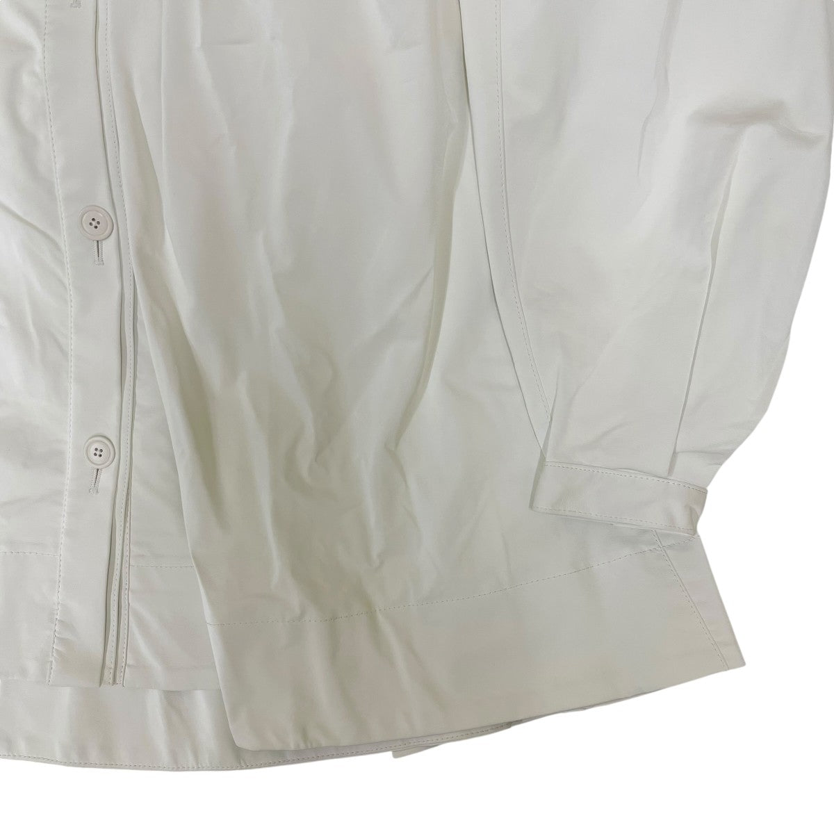 23AWSilky Leather Shirt シルキーレザーシャツジャケットポリエステル ロングコート23A83002