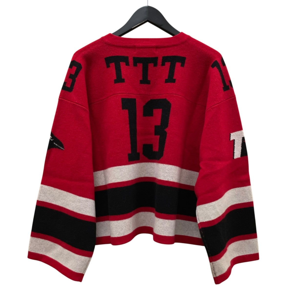 23AWHockey knit game shirtオーバーサイズフィッティング ウール VネックニットTTT-2023AW-KT06