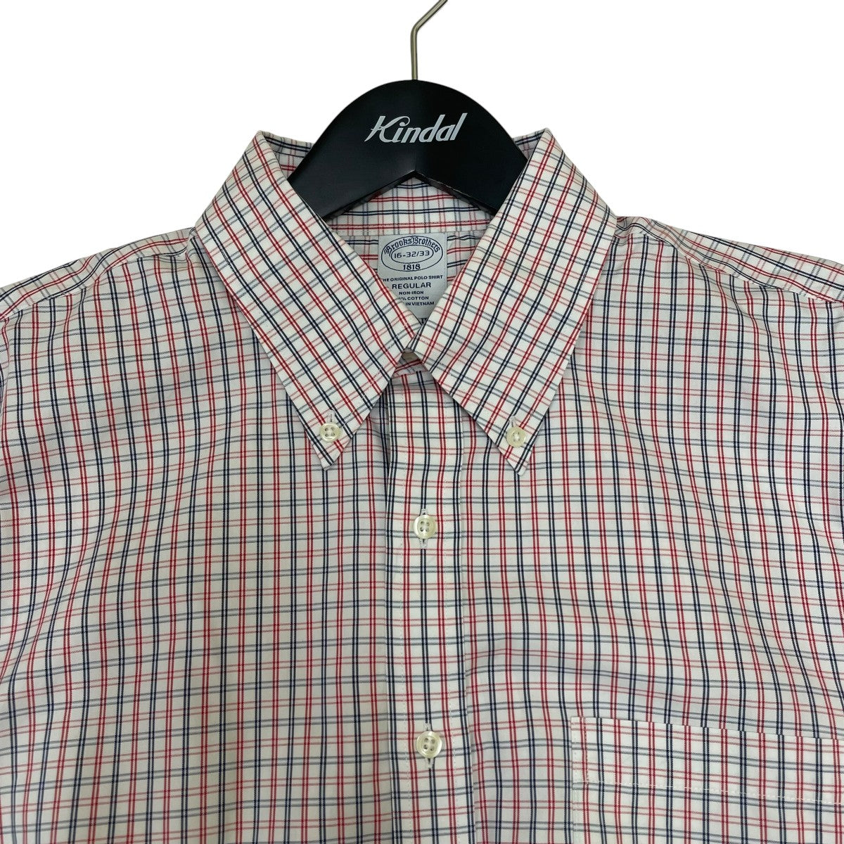 BROOKS BROTHERS コットンツイル チェック スポーツシャツボタンダウンシャツ 古着・中古-3枚目のアイテム画像