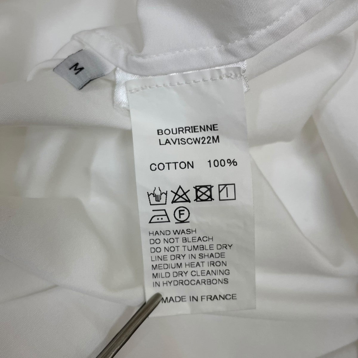 BOURRIENNE 無地 バンドカラーシャツ コットンシャツLAVISCW22M 古着・中古-5枚目のアイテム画像