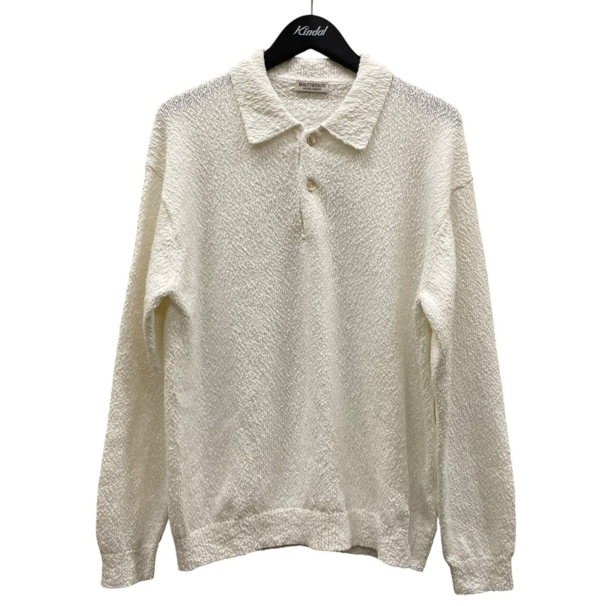 BEAUTY＆YOUTH ヴァンプコットン ポロニット ウォッシャブル長袖ポロシャツ ブラウス1213 1 000034 古着・中古-1枚目のアイテム画像
