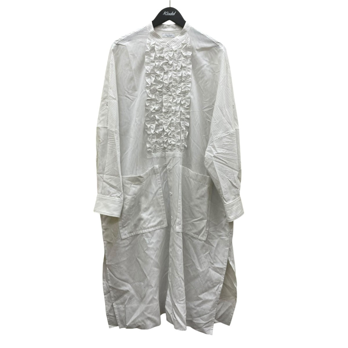 フリルロングシャツワンピース長袖ワンピース712-2526