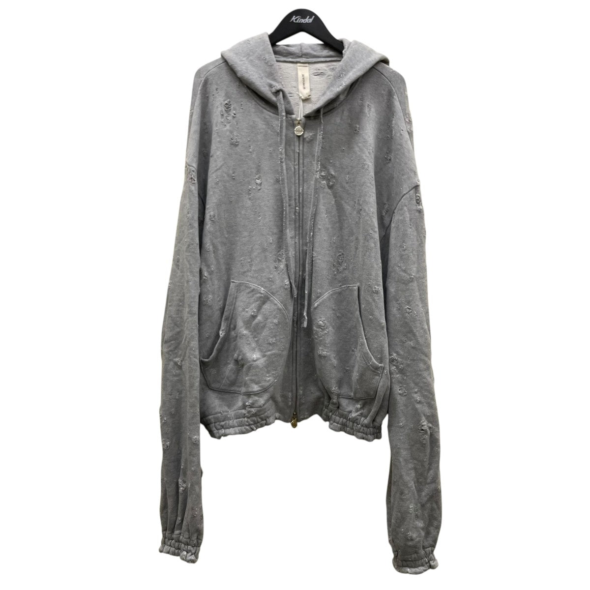 25SSOLD STYLE ZIP HOODIE ジップアップパーカーダメージ加工 コットン ジップパーカー2502SK98