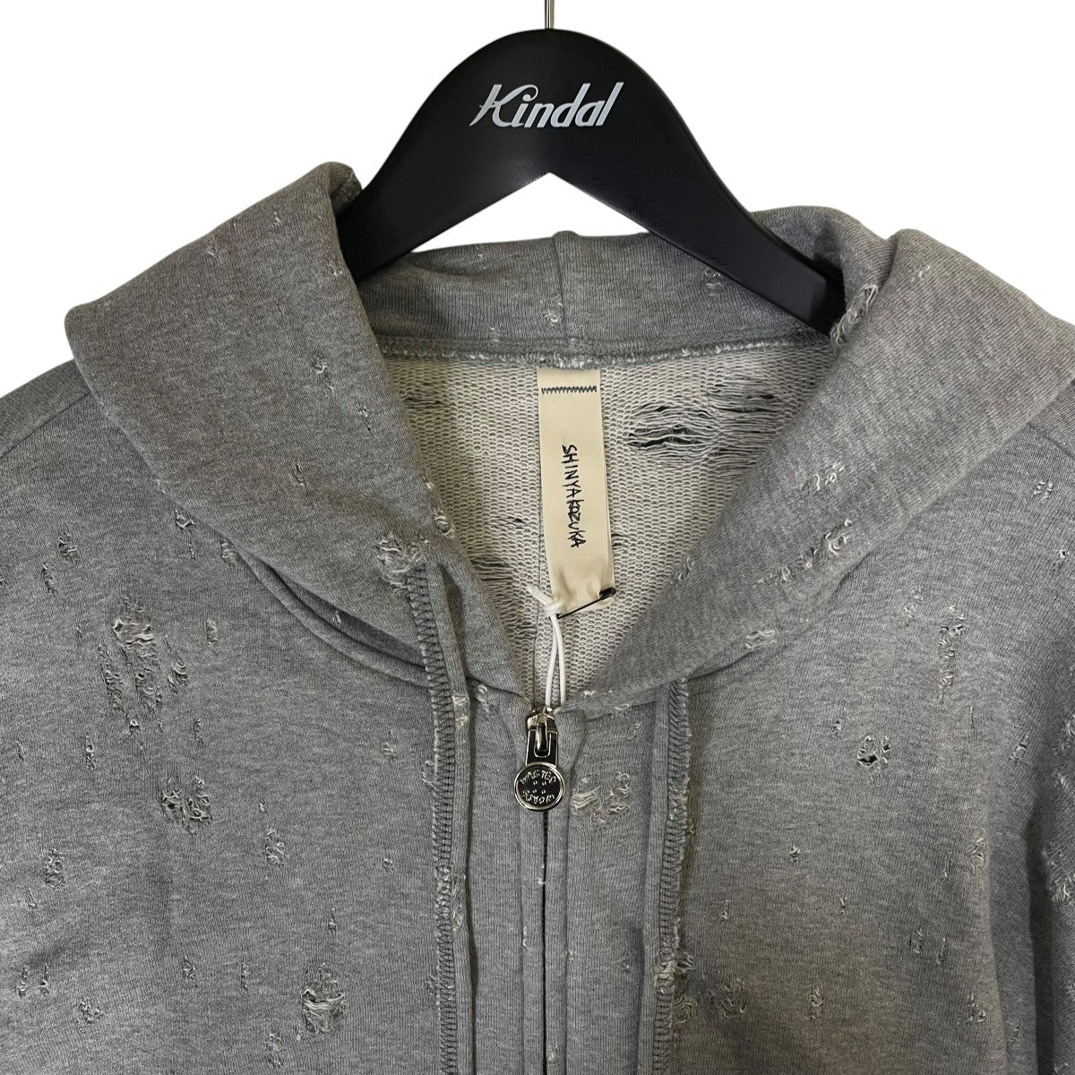 25SSOLD STYLE ZIP HOODIE ジップアップパーカーダメージ加工 コットン ジップパーカー2502SK98
