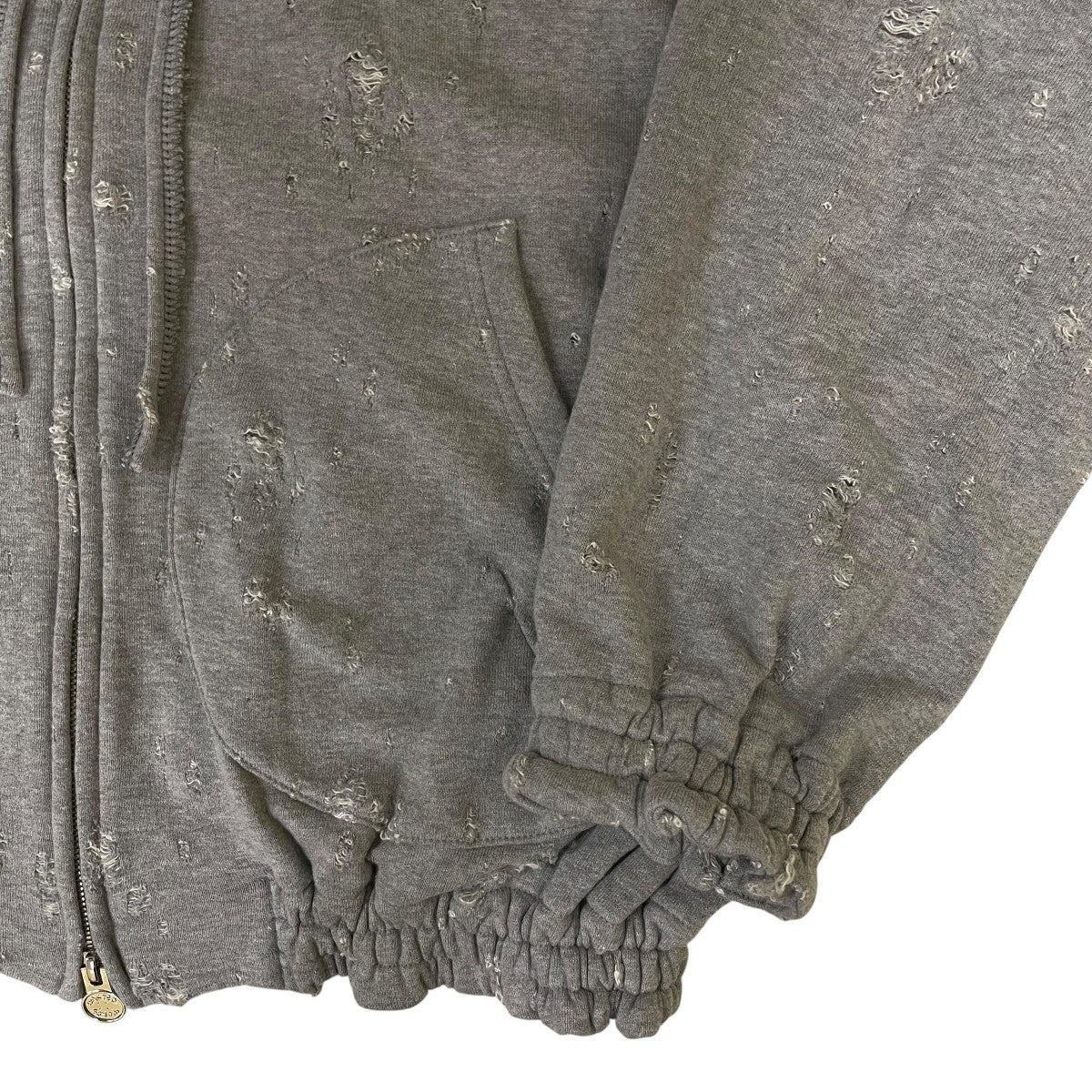 25SSOLD STYLE ZIP HOODIE ジップアップパーカーダメージ加工 コットン ジップパーカー2502SK98