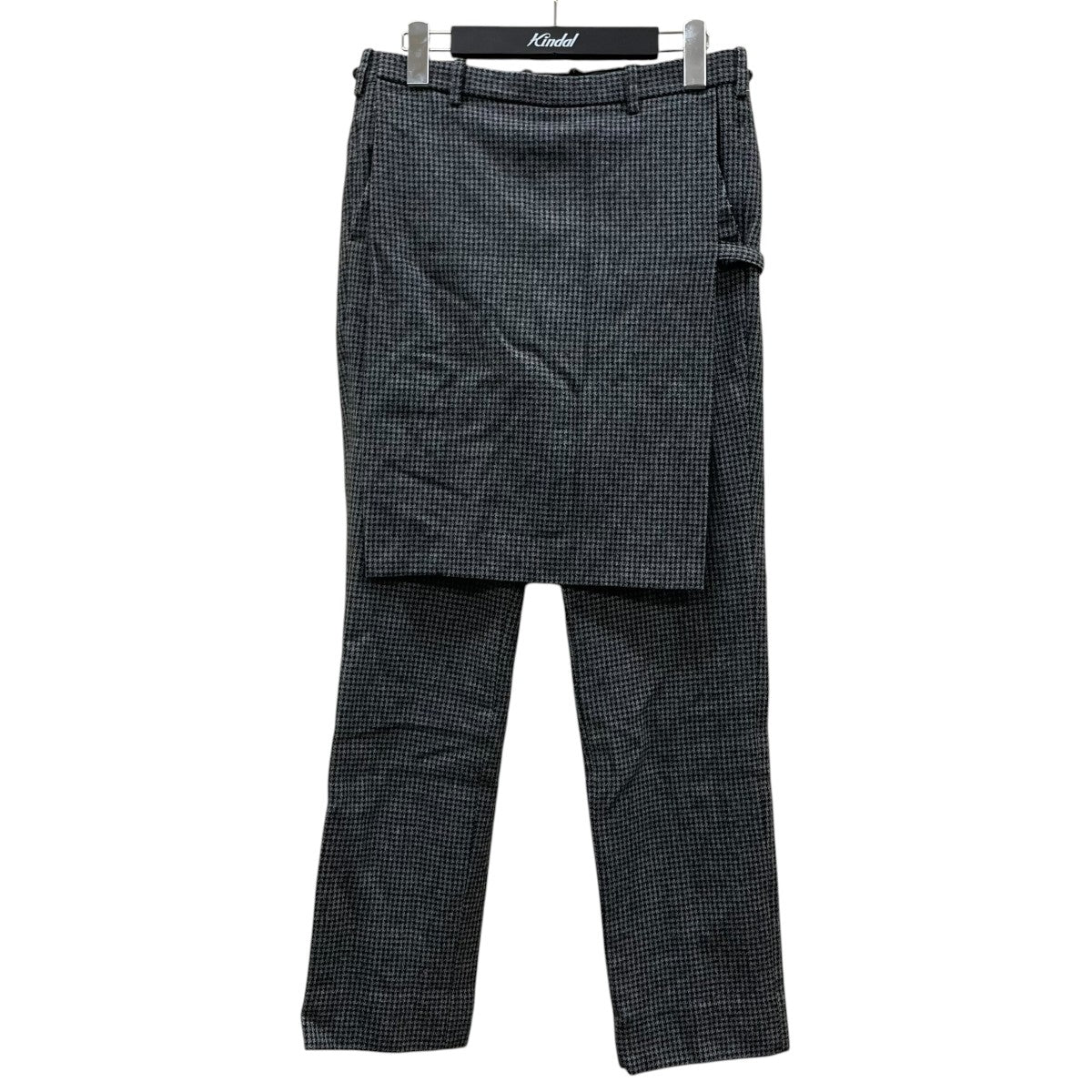 13AWLONG APRON SLIM STRAIGHT SLACKS ロングエプロン スリムストレートスラックス千鳥格子柄 ウールパンツ2213-571