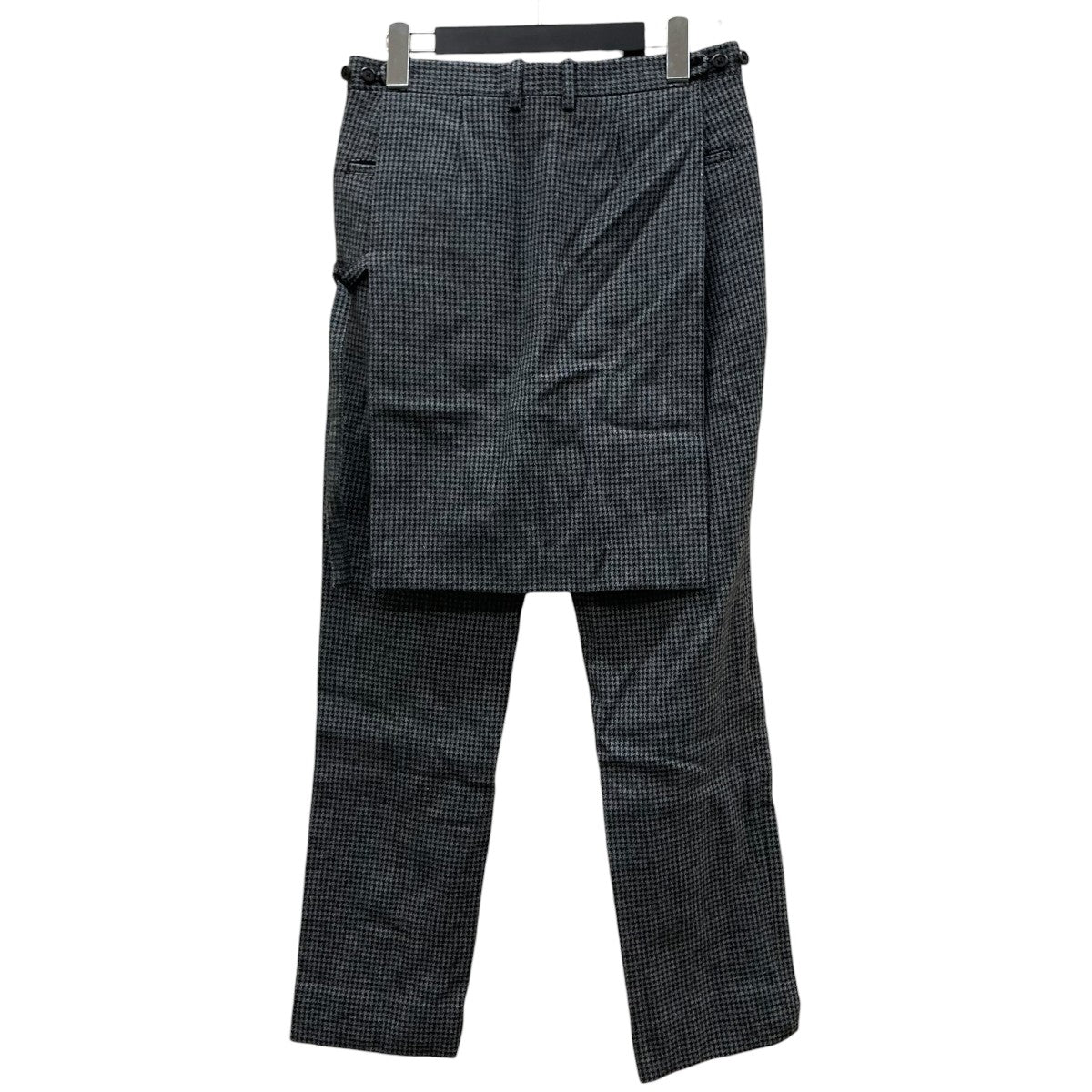 13AWLONG APRON SLIM STRAIGHT SLACKS ロングエプロン スリムストレートスラックス千鳥格子柄 ウールパンツ2213-571