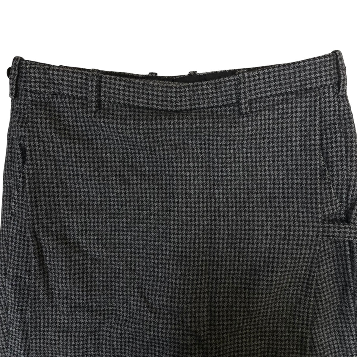 13AWLONG APRON SLIM STRAIGHT SLACKS ロングエプロン スリムストレートスラックス千鳥格子柄 ウールパンツ2213-571