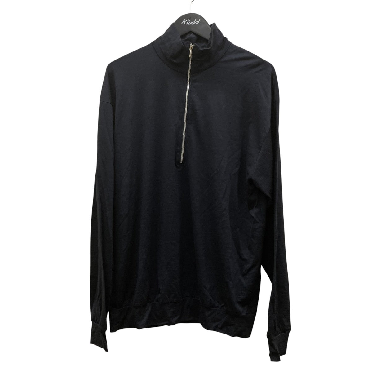 INTERIM EXTRA FINE MERINO WOOL JERSEY HIGH NECK HALF ZIP長袖カットソー 古着・中古-1枚目のアイテム画像