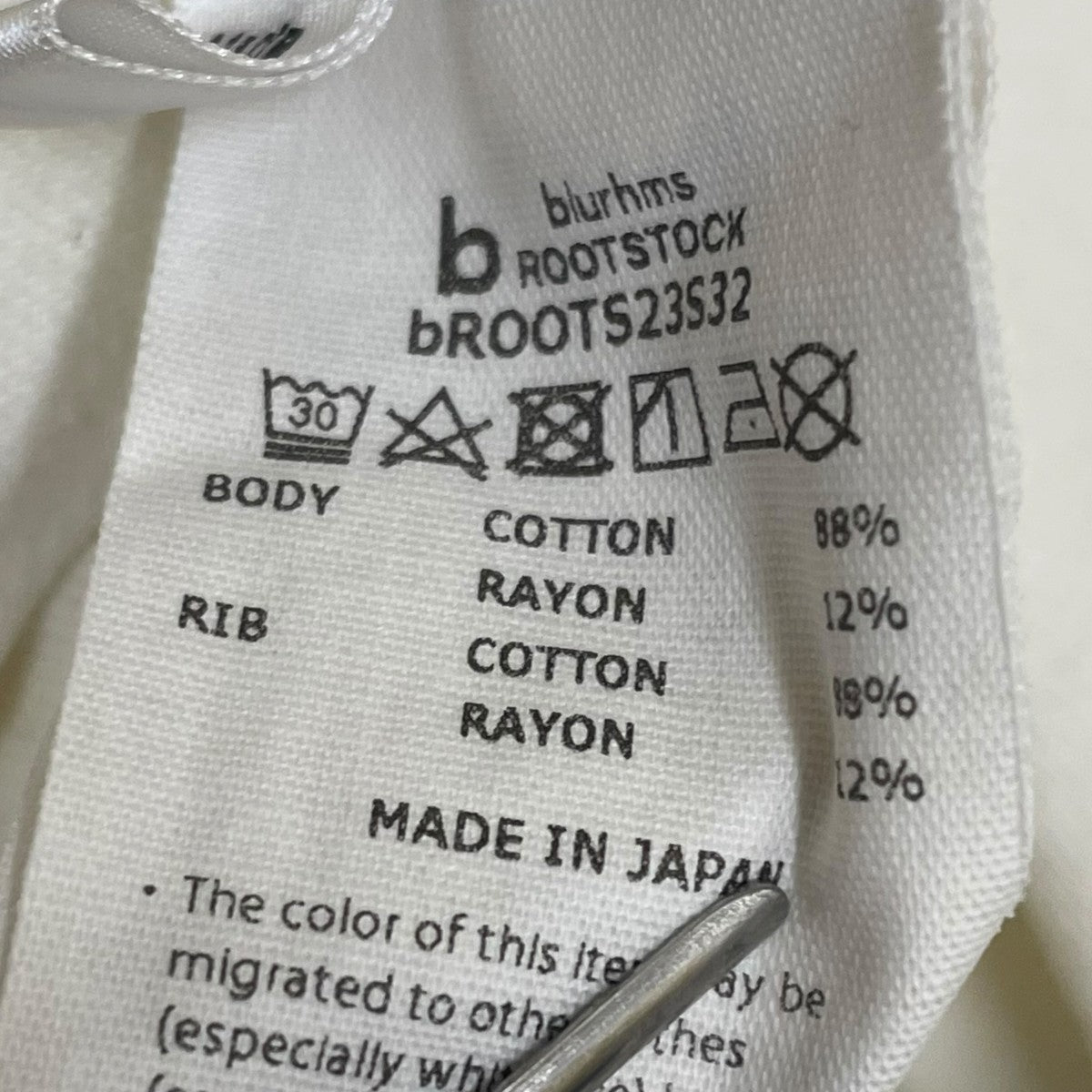 blurhms Cotton Rayon 88 12 Print Tee半袖TシャツbROOTS23S32 古着・中古-5枚目のアイテム画像