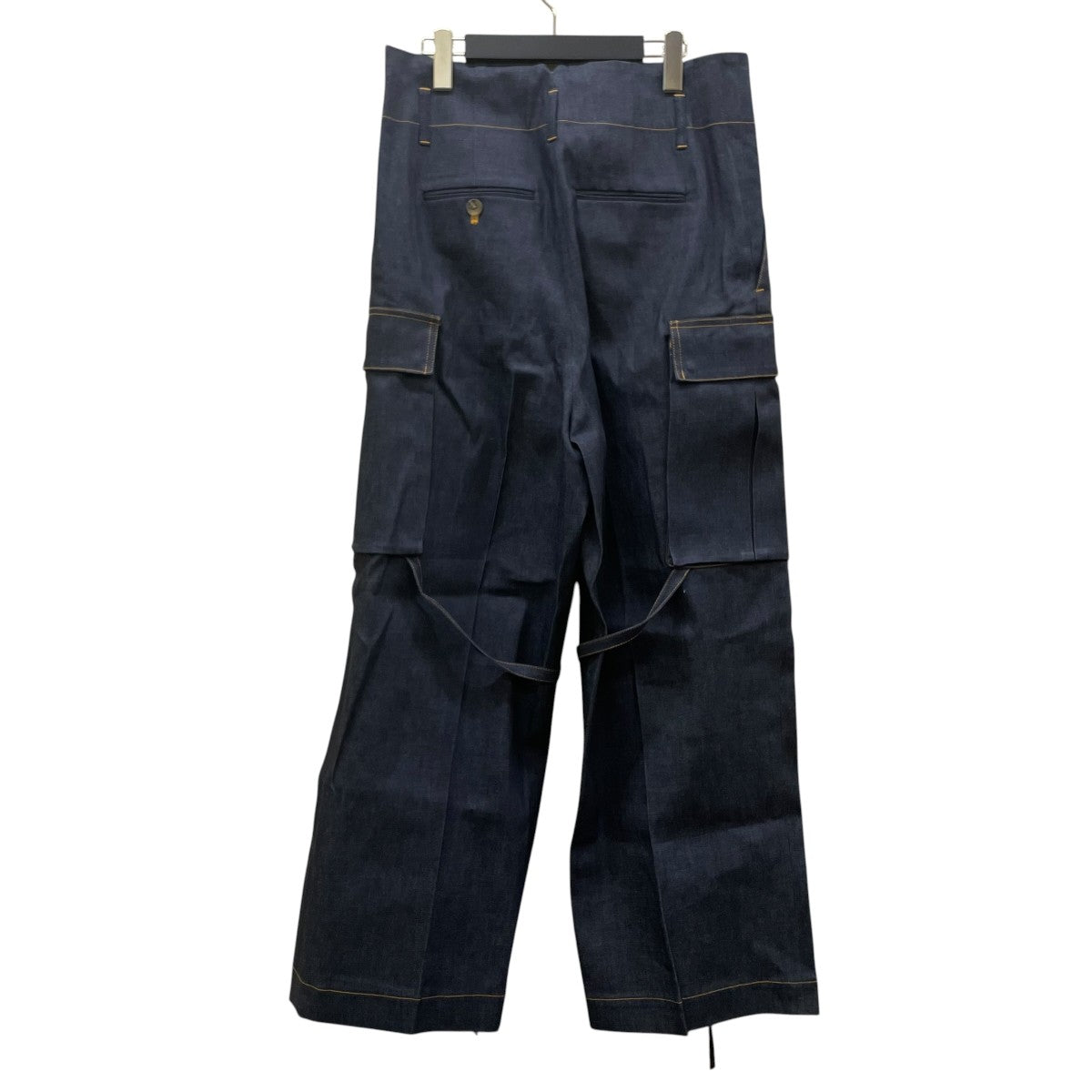 BECOME TREE HIGH-WAIST BAGGY CARGO INDIGO STRETCH DENIM PANTSデニムパンツBT-8501 古着・中古-2枚目のアイテム画像