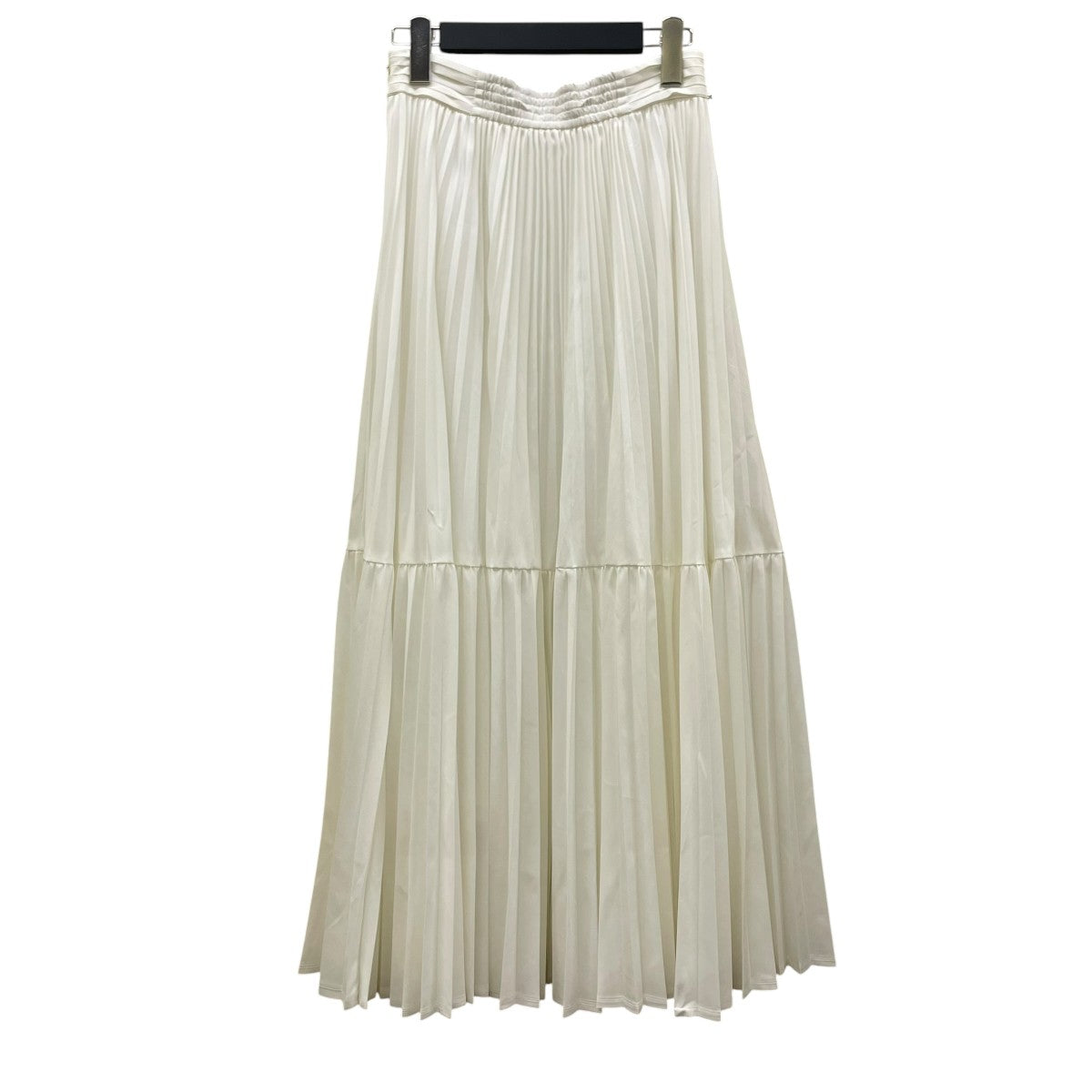 FRAY I.D ホワイト ロングスカート FRAY ID(フレイアイディー) ティアードプリーツボリュームスカート