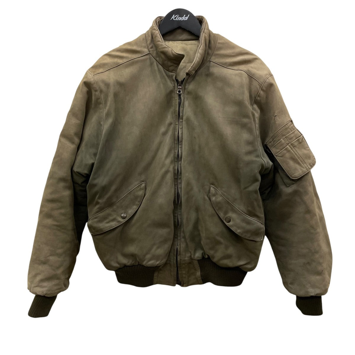 MILLESIMES 裏地ダウン レザージャケット 古着・中古-1枚目のアイテム画像