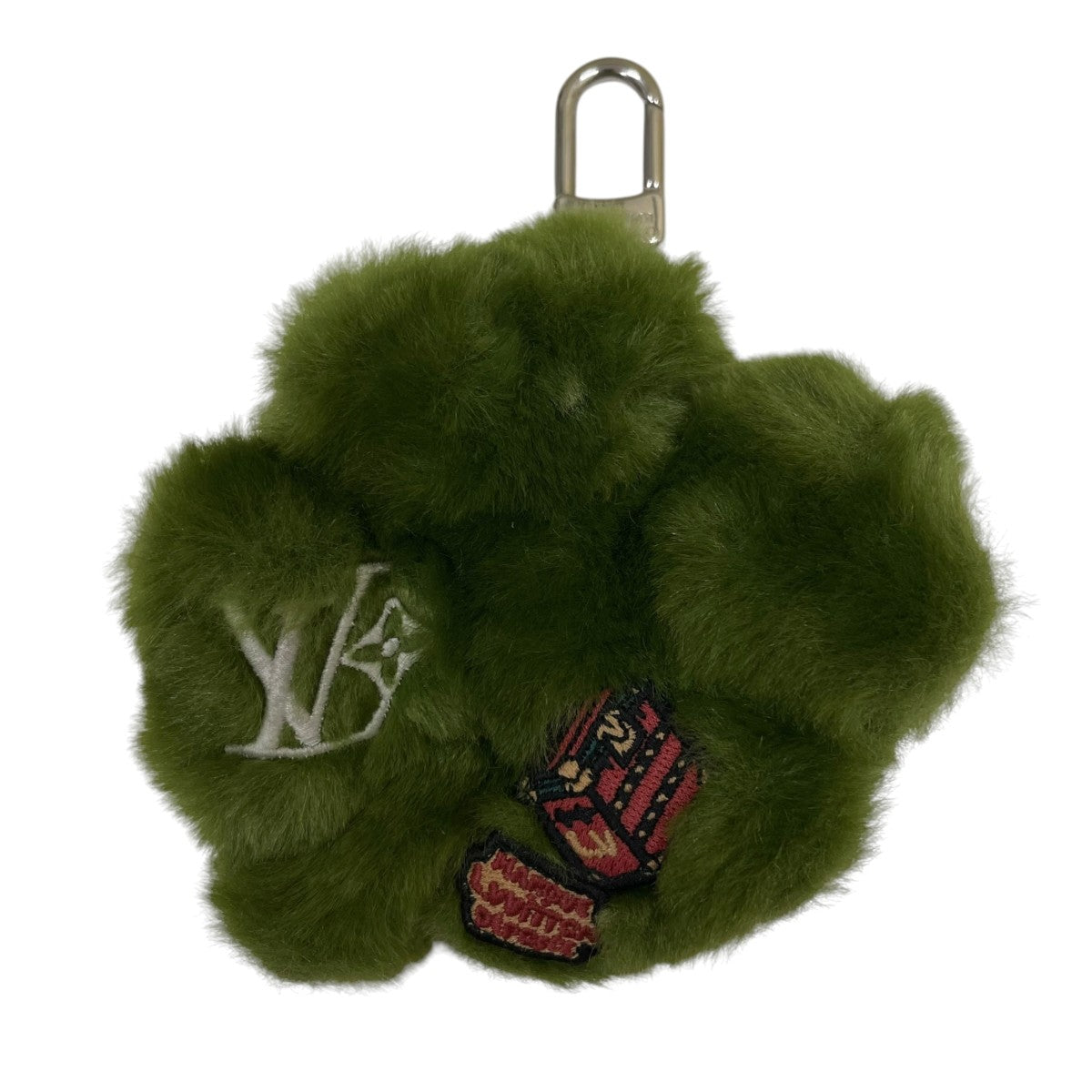 LOUIS VUITTON LVラッキー トレフォイルトランク パッチ 四葉クローバー型 ファー チャーム キーホルダー 古着・中古-1枚目のアイテム画像