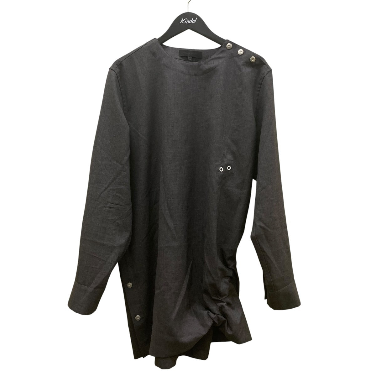 25SSCinched Shirtバックドローコード付き 無地 長袖プルオーバーシャツ