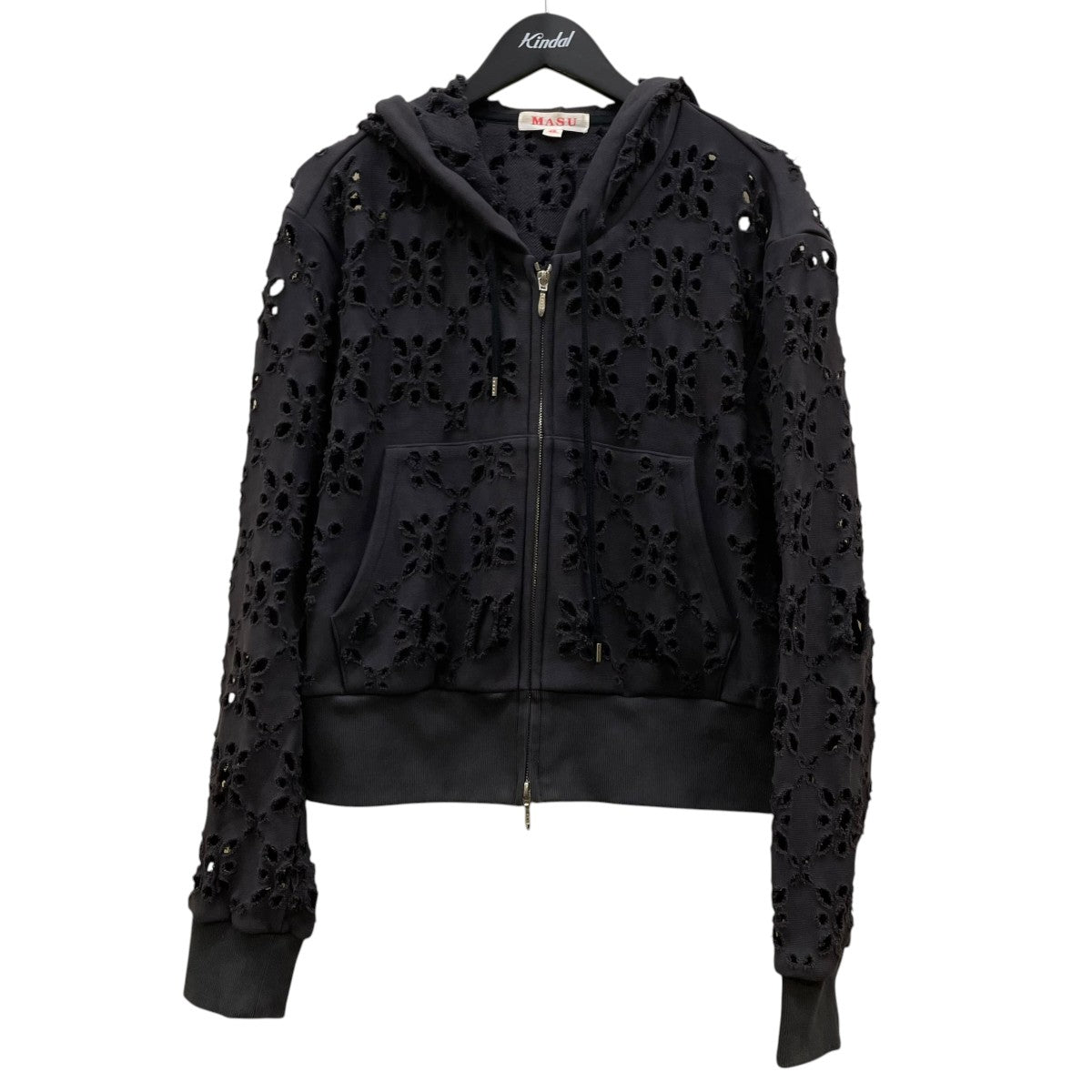 MASU FLOWER HOLE ZIP-UP SWEAT PARKA花柄 穴あき ジップパーカーMPFW CS0324 古着・中古-1枚目のアイテム画像