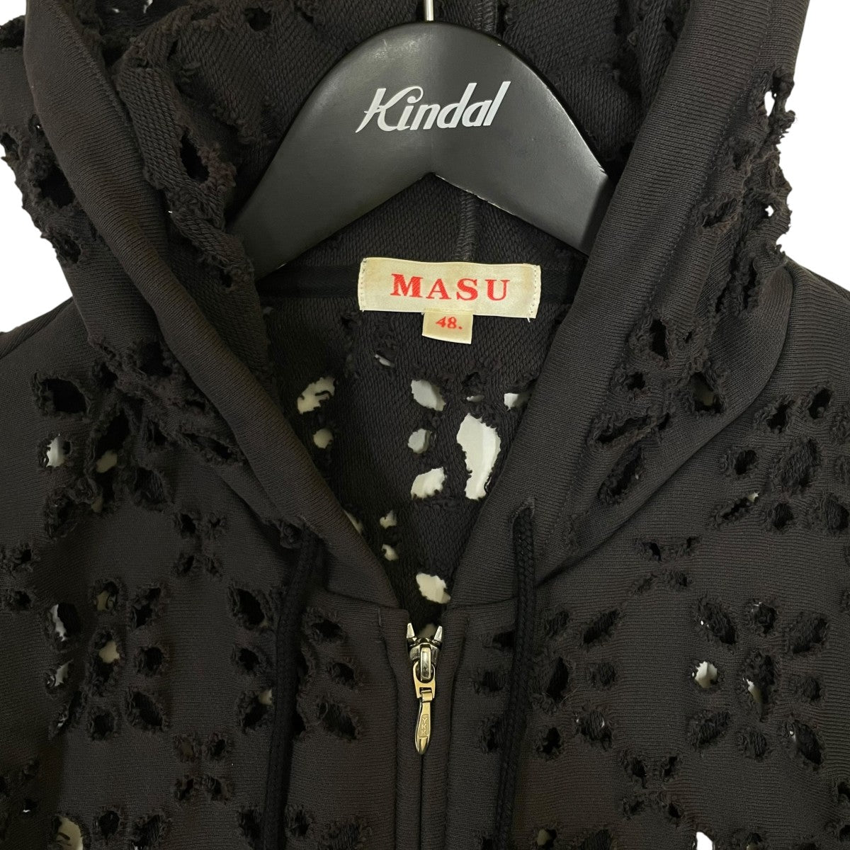 MASU FLOWER HOLE ZIP-UP SWEAT PARKA花柄 穴あき ジップパーカーMPFW CS0324 古着・中古-3枚目のアイテム画像