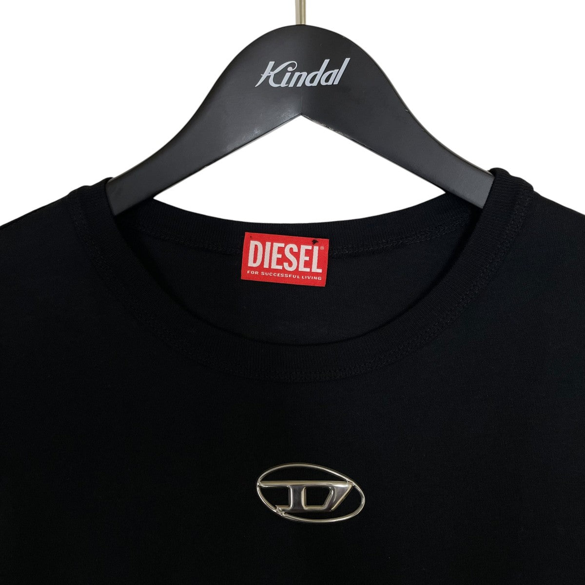 DIESEL T-shirt with metallic Oval D半袖Tシャツ コットンTシャツA17880 古着・中古-3枚目のアイテム画像