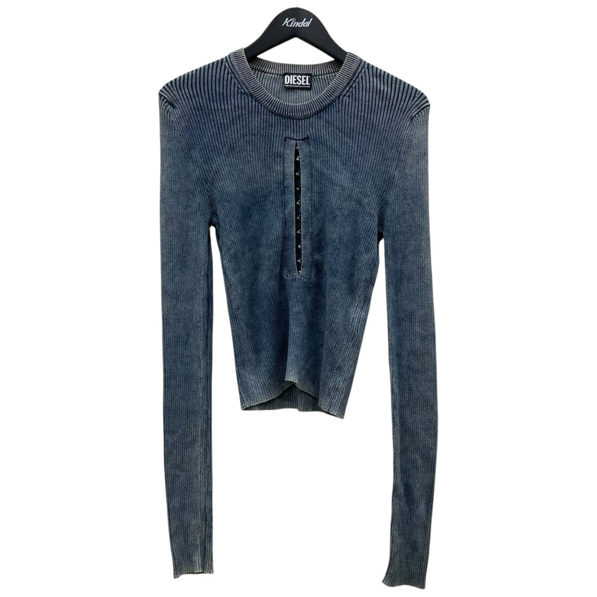 DIESEL フロントホック付き ウォッシュ加工 長袖リブニット ロングスリーブカットソー 古着・中古-1枚目のアイテム画像