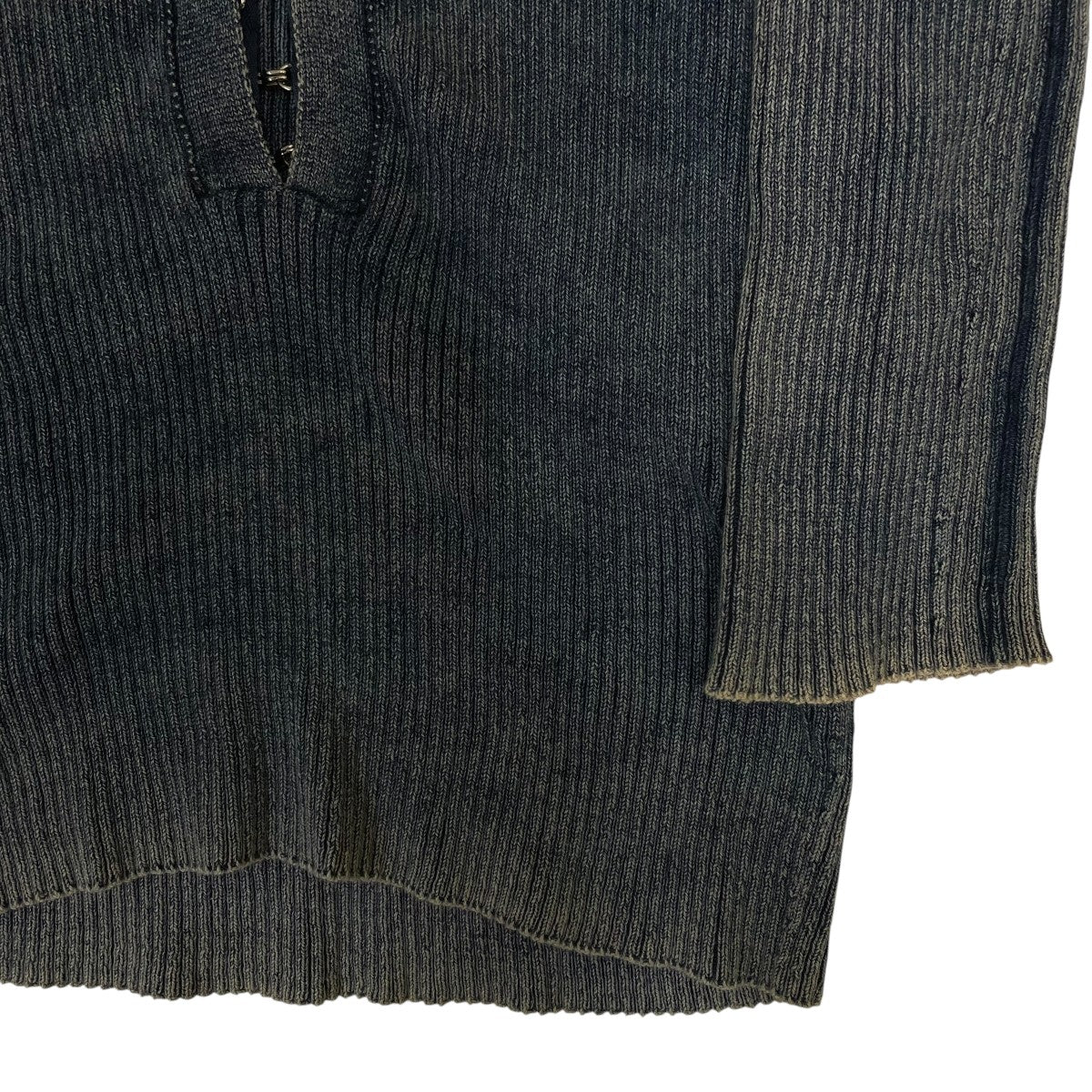 DIESEL フロントホック付き ウォッシュ加工 長袖リブニット ロングスリーブカットソー 古着・中古-4枚目のアイテム画像