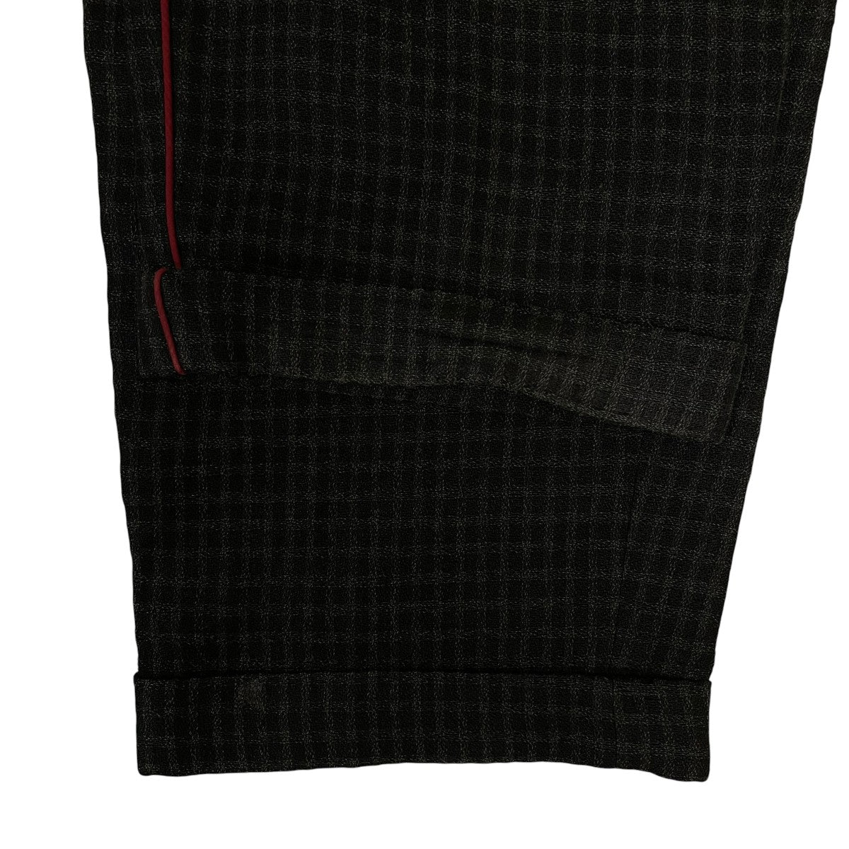 COMME des GARCONS HOMME 田中オムチェック柄 サイドライン リネン コットン スラックス パンツHP-02010S 古着・中古-5枚目のアイテム画像