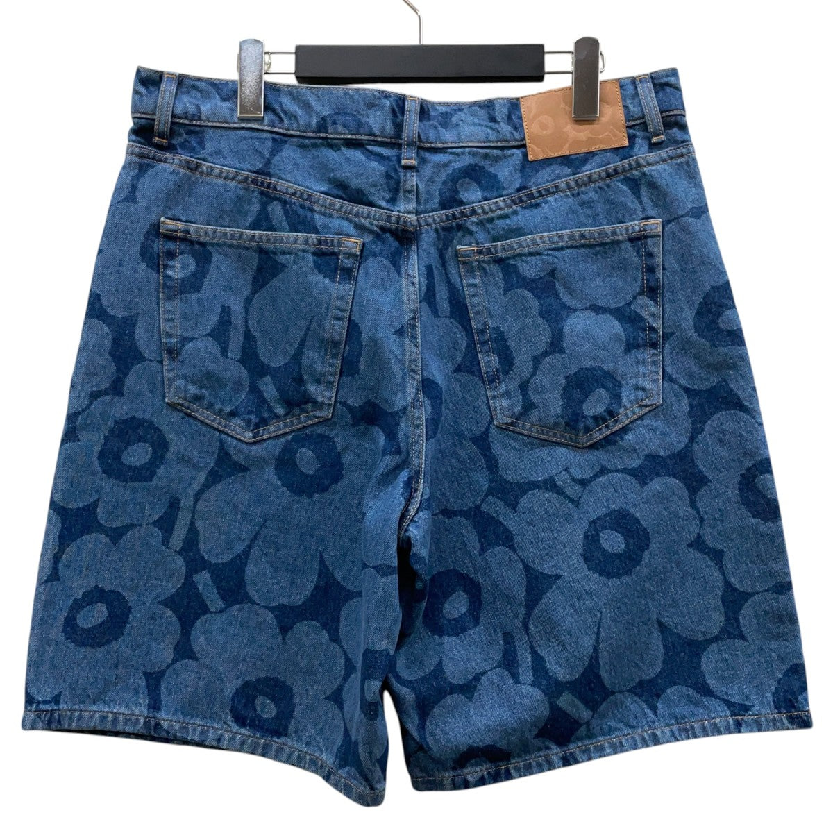marimekko Maridenim Marssi Unikko花柄 プリント コットン デニムショートパンツ ハーフパンツ094305 古着・中古-2枚目のアイテム画像