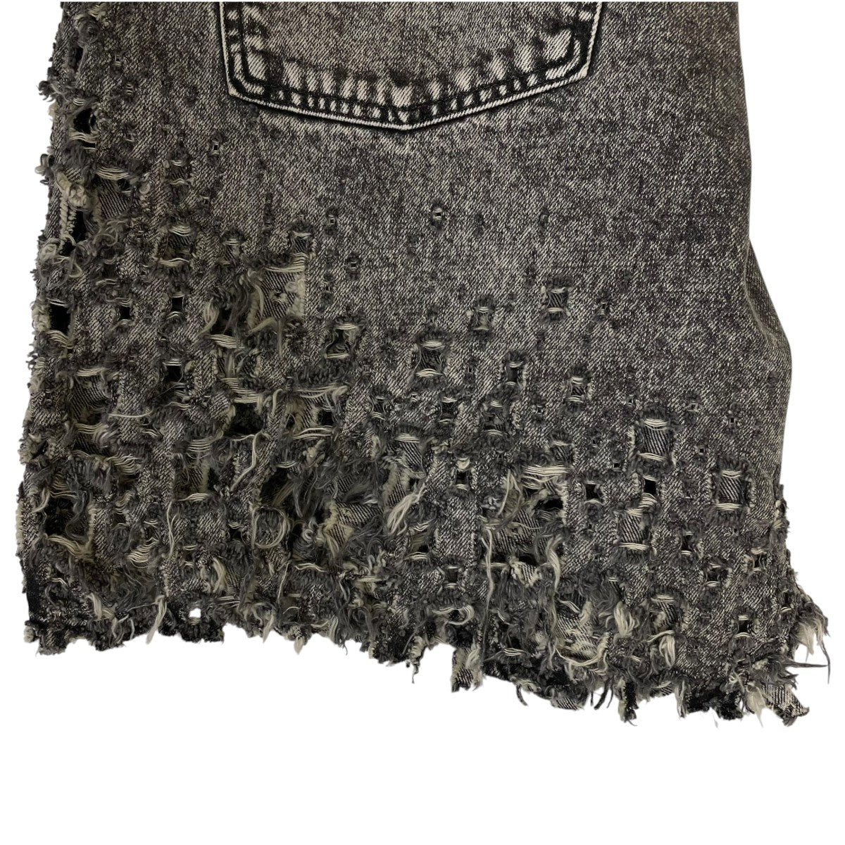 SUGARHILL CRASHED BLACK MODERN DENIM WIDE SHORTSダメージ加工 デニムショートパンツ ハーフパンツ2441000434 古着・中古-5枚目のアイテム画像