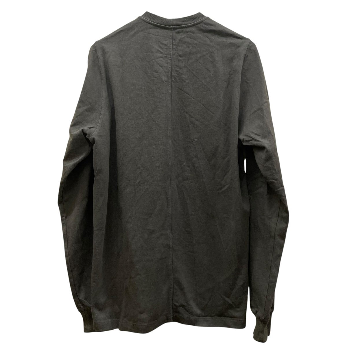 RICK OWENS 無地 コットン ロングスリーブカットソー 長袖TシャツRU02E1277-BA 古着・中古-2枚目のアイテム画像