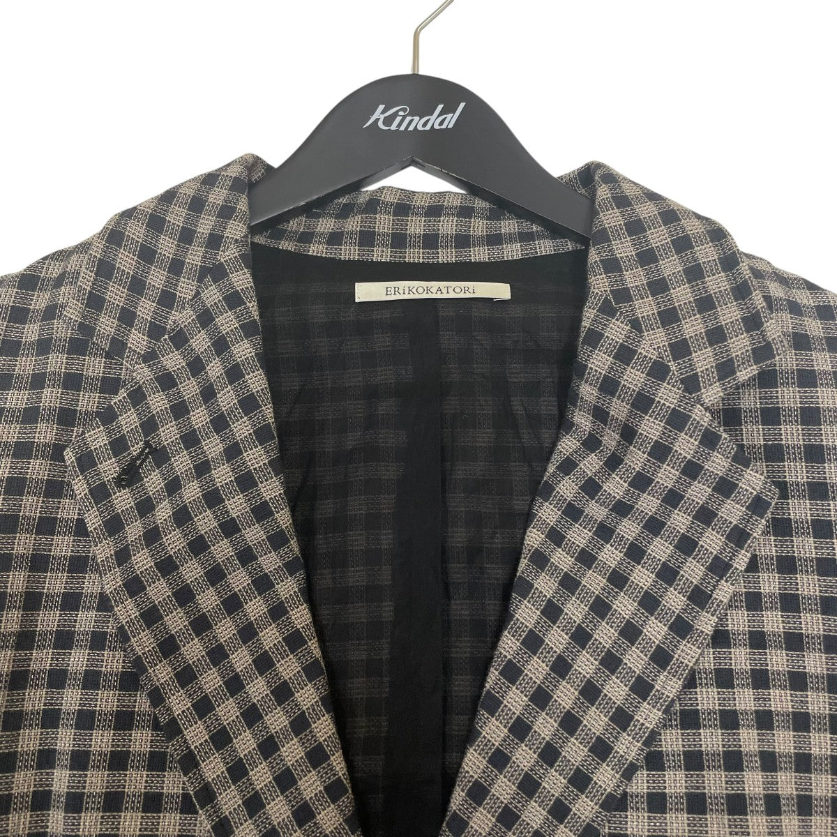 ERiKOKATORi 26SScheck cotton jacketジャケットEK12-1-3 古着・中古-3枚目のアイテム画像
