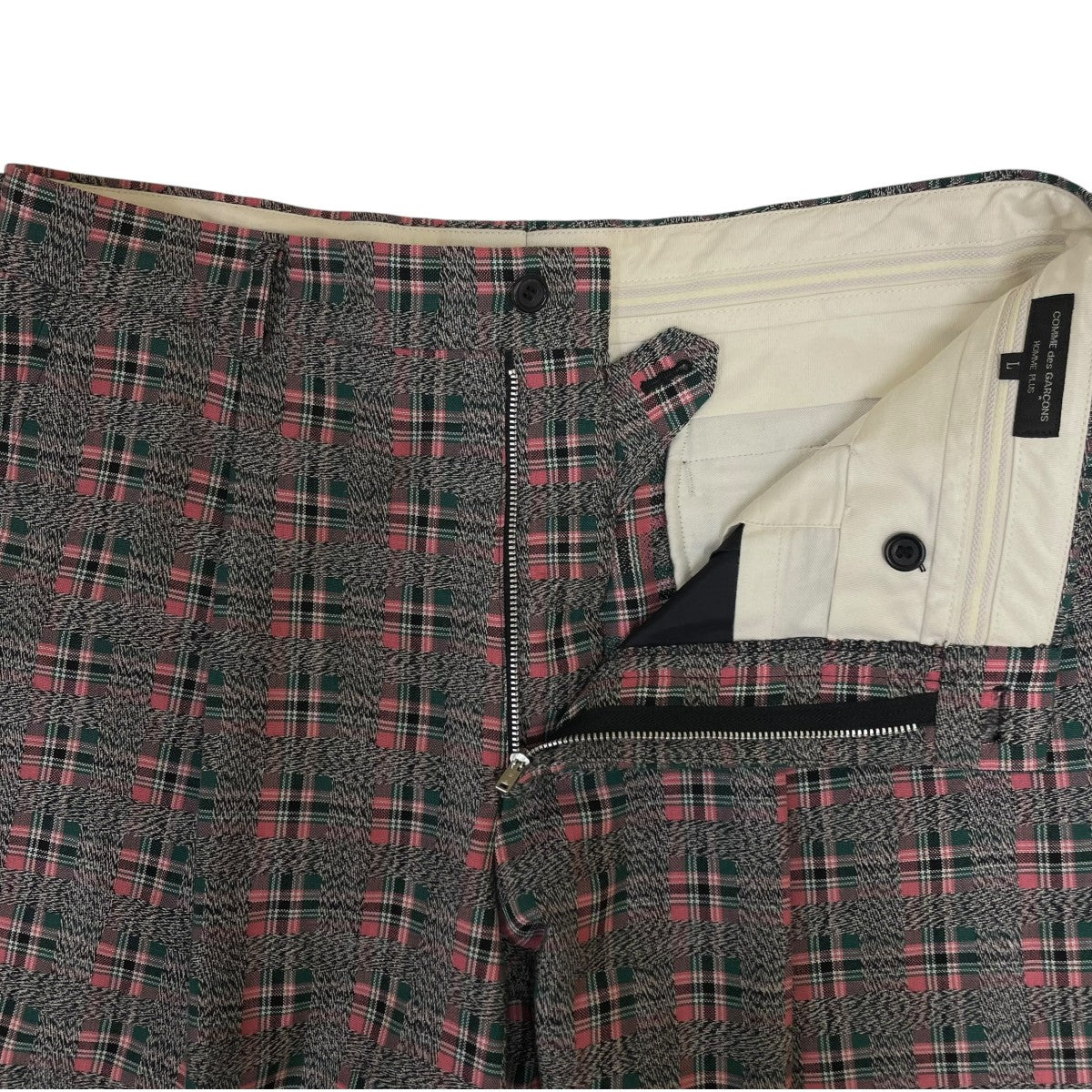 COMME des GARCONS HOMME PLUS 20AWタータンチェック ワイドスラックスパンツチェック柄 ウールスラックス パンツPF P042 古着・中古-4枚目のアイテム画像