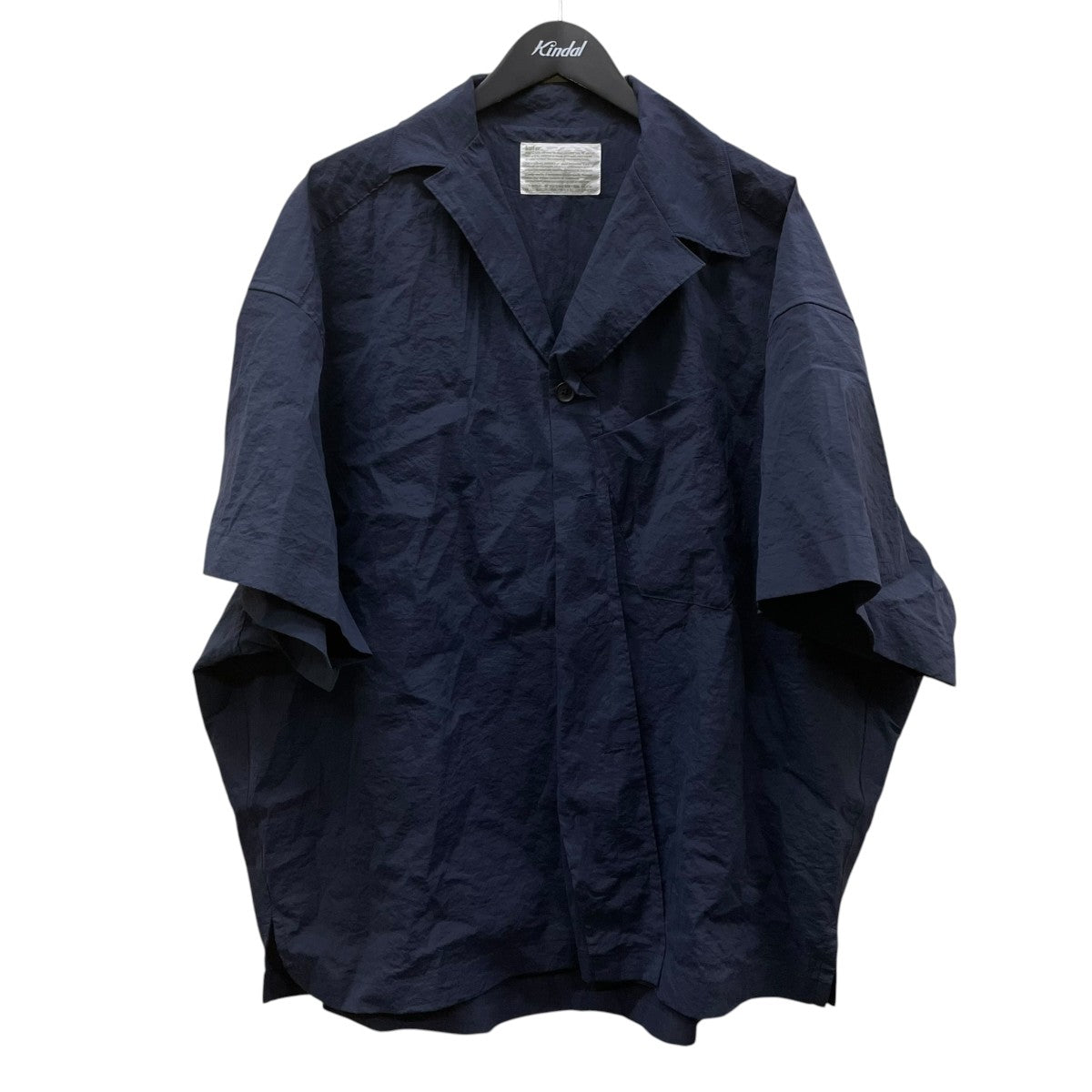 KOLOR Nylon Polyurethane Shirtナイロン オーバーサイズ オープンカラー 半袖シャツ23SCM-B01103