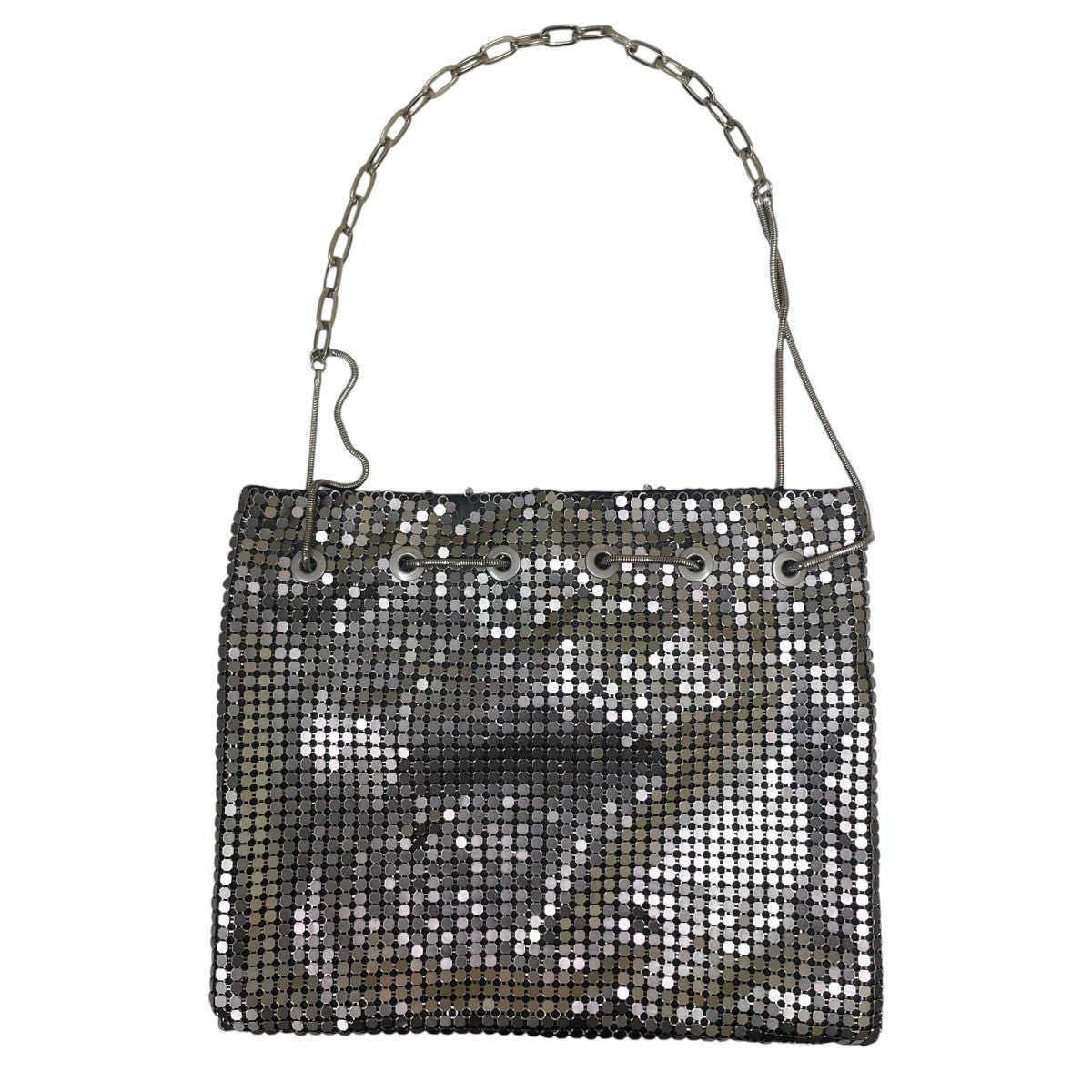 BIGOTRE PURSE METALシルバーメタル 巾着 ショルダーバッグ ハンドバッグ 古着・中古-2枚目のアイテム画像