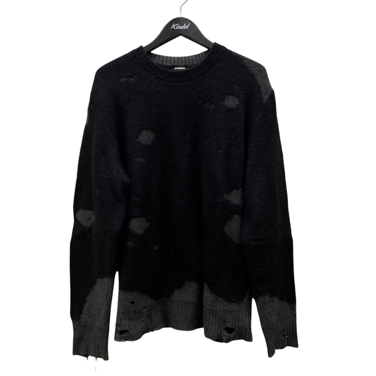 DIESEL Grunge Damage Border KnitクルーネックニットIT000906 古着・中古-1枚目のアイテム画像