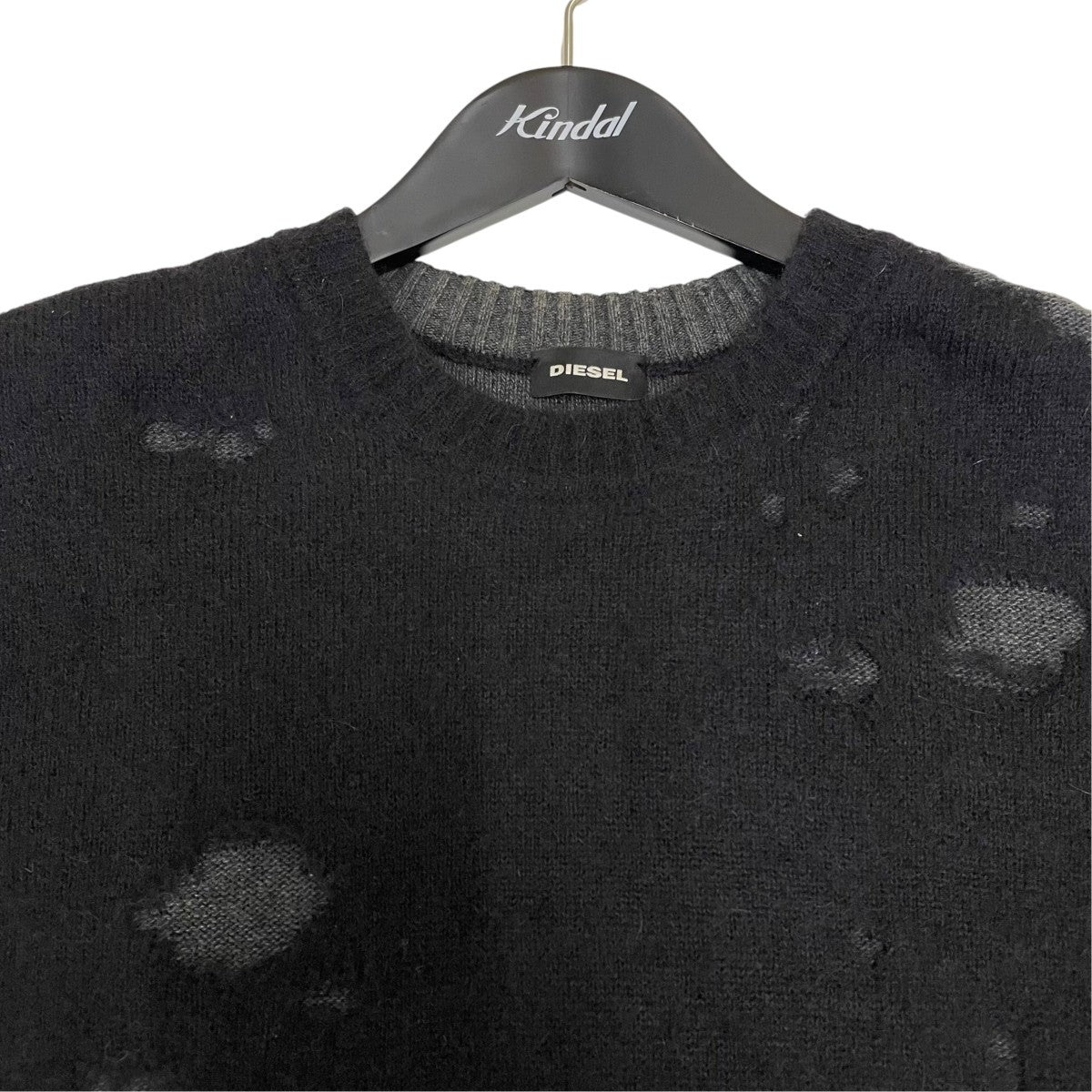 DIESEL Grunge Damage Border KnitクルーネックニットIT000906 古着・中古-3枚目のアイテム画像
