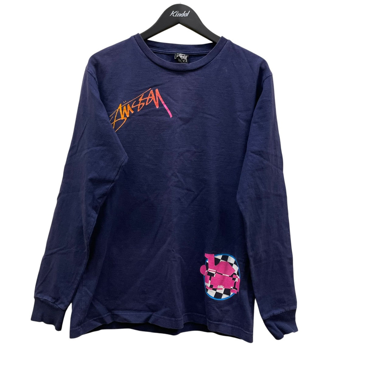Stussy ネイビー 長袖シャツ stussy(ステューシー) 長袖Tシャツ ネイビー サイズ L｜【公式