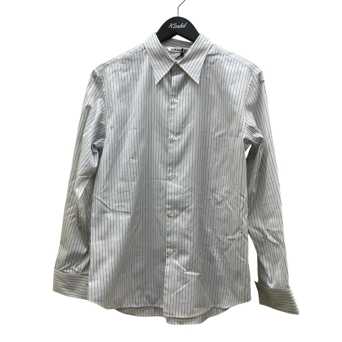 美品]【AURALEE】長袖シャツ/ストライプ オンラインファッション
