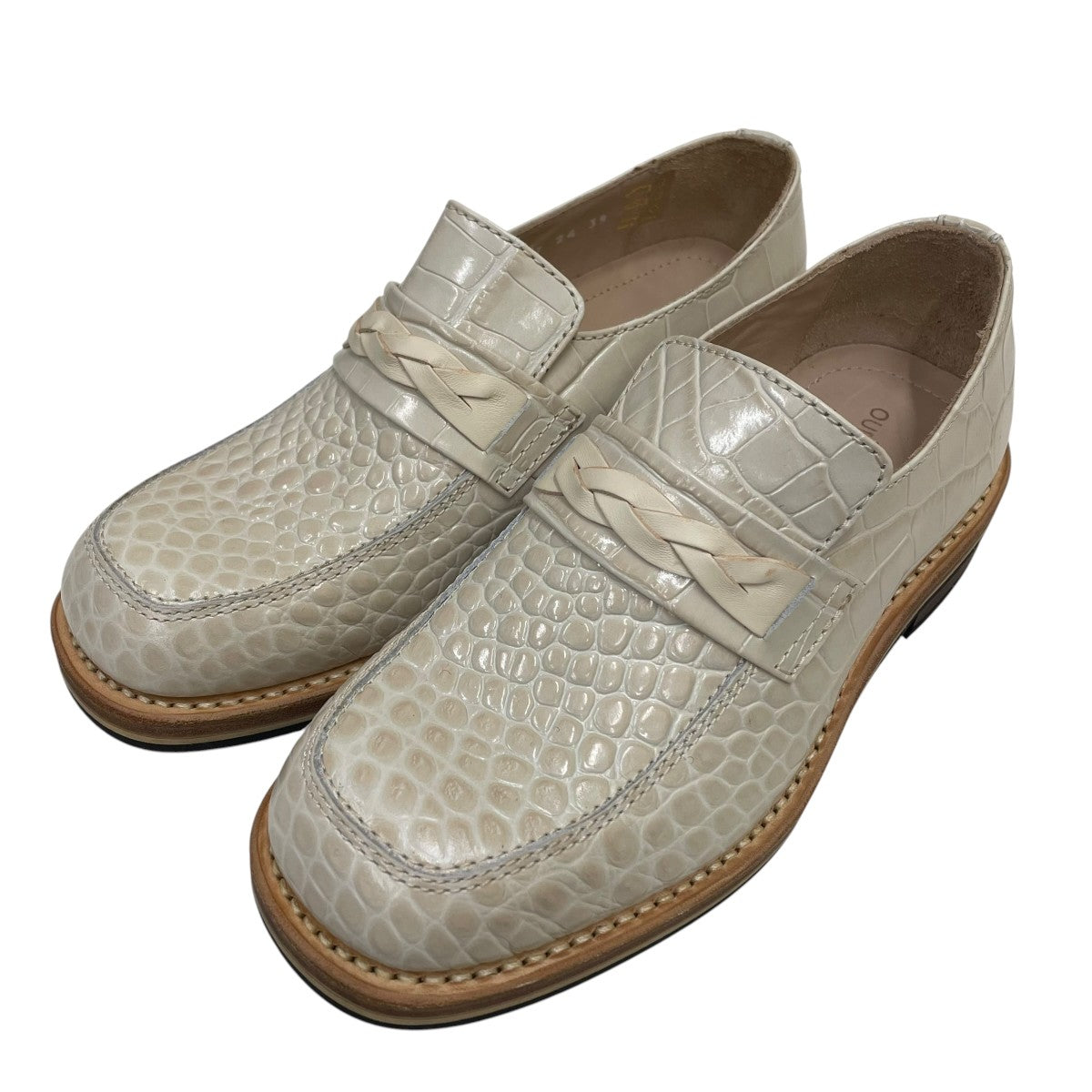 OUR LEGACY 24AWNAKANO SHOE Vanilla Croc Bull HideローファーA4247NVC 古着・中古-1枚目のアイテム画像