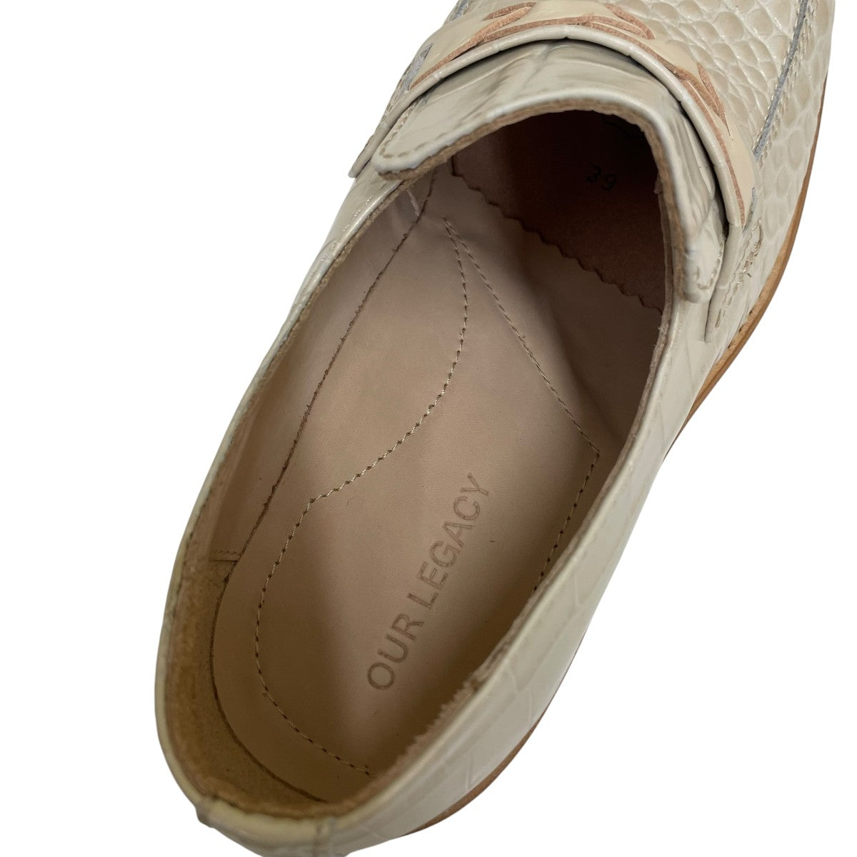 OUR LEGACY 24AWNAKANO SHOE Vanilla Croc Bull HideローファーA4247NVC 古着・中古-5枚目のアイテム画像