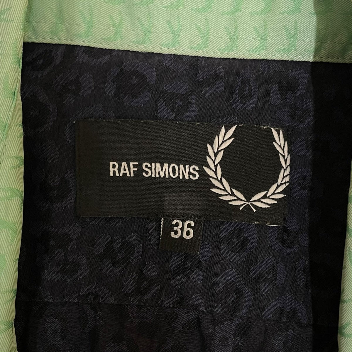 RAF SIMONS×FRED PERRY 花柄 ドット柄 ストライプ柄 切替 デザイン オープンカラー 半袖シャツ コットンシャツSM4230 古着・中古-5枚目のアイテム画像
