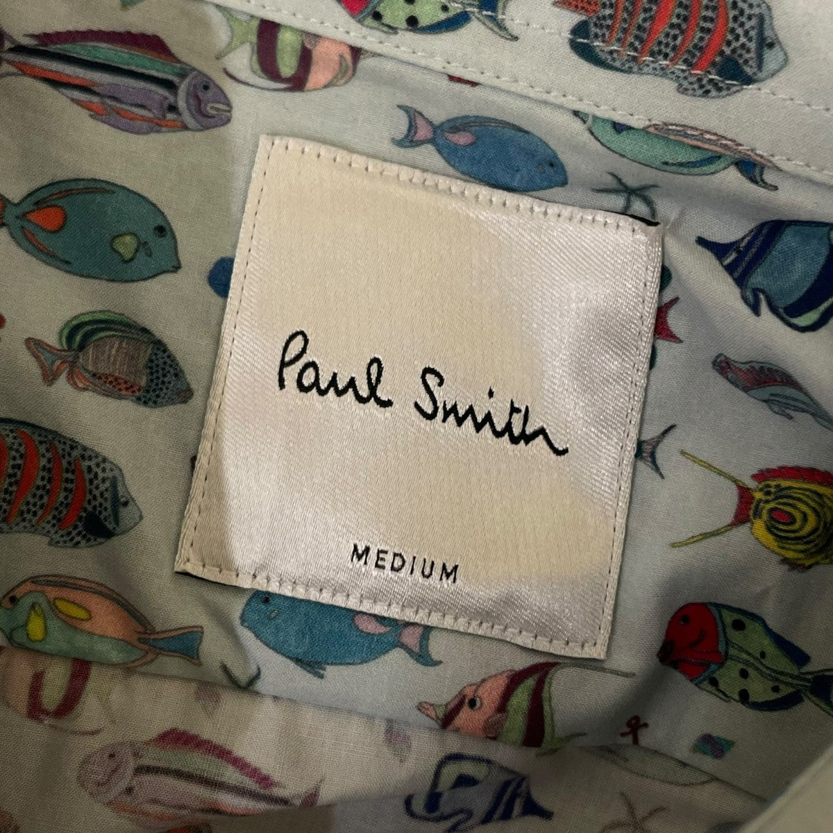 Paul Smith 魚 プリント 長袖シャツ コットンシャツPF WR 66378 古着・中古-5枚目のアイテム画像