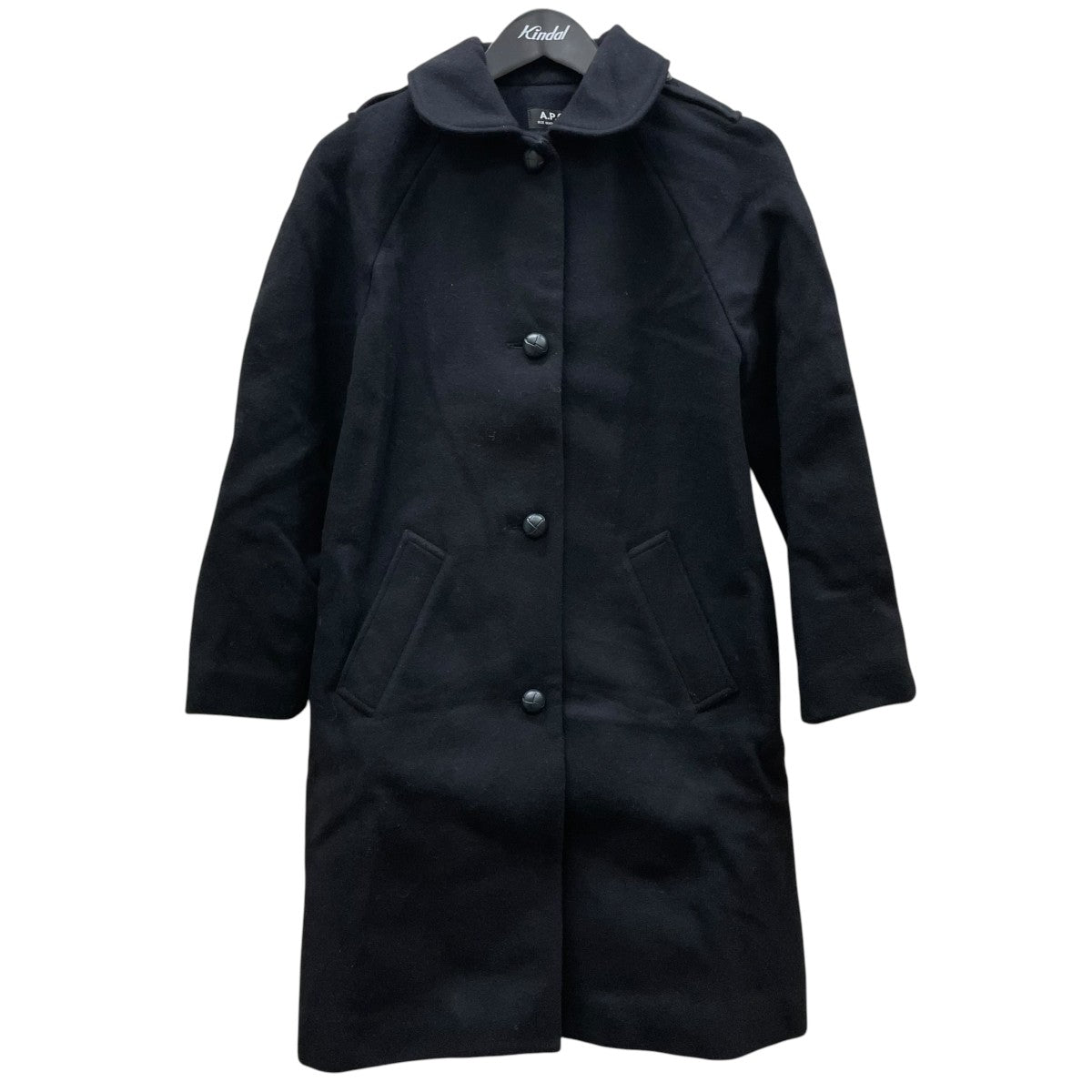 A．P．C． ステンカラーロングコート 丸襟コート23151-1-29271 古着・中古-1枚目のアイテム画像