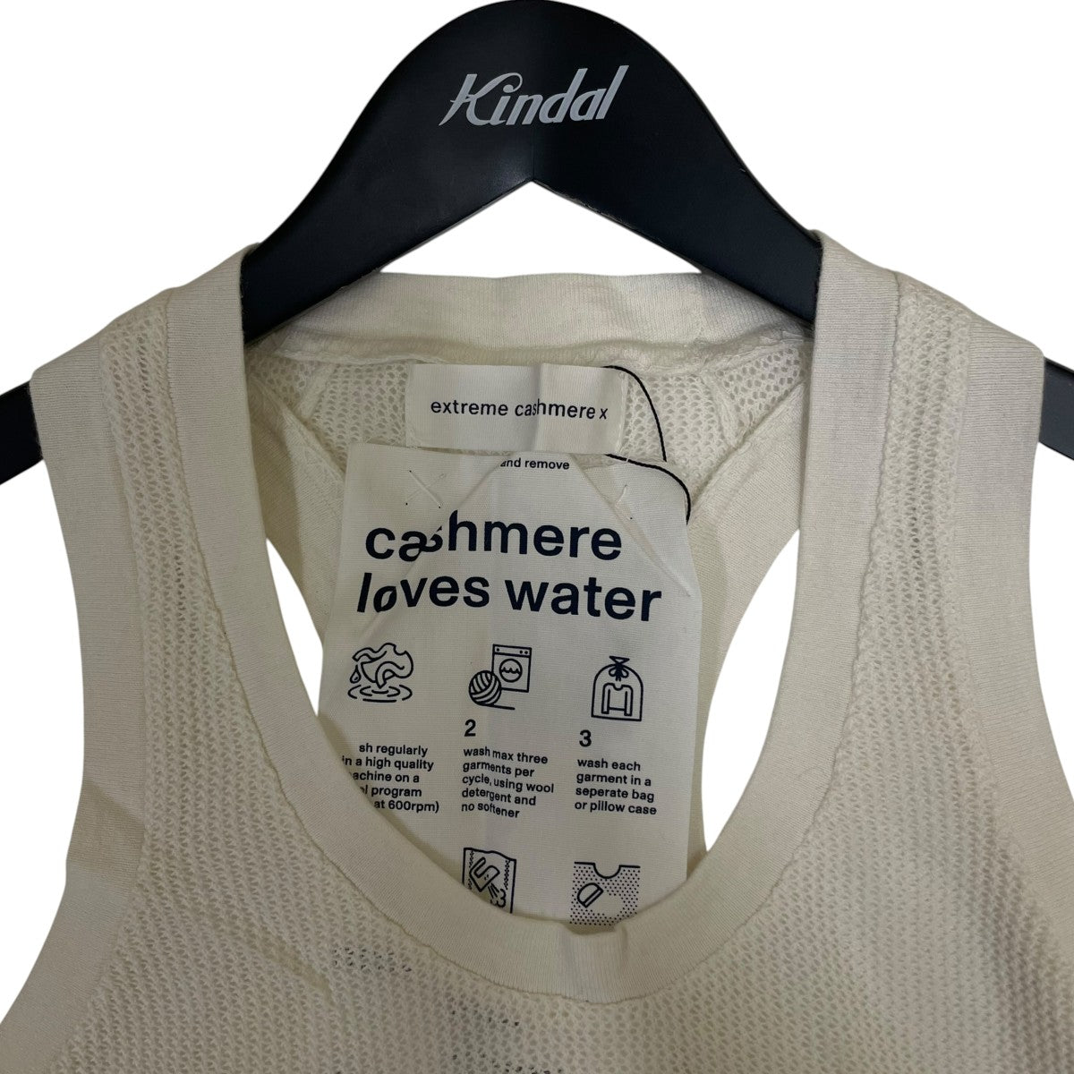 EXTREMECASHMERE 無地 コットン カシミヤ タンクトップ ノースリーブカットソー 古着・中古-3枚目のアイテム画像