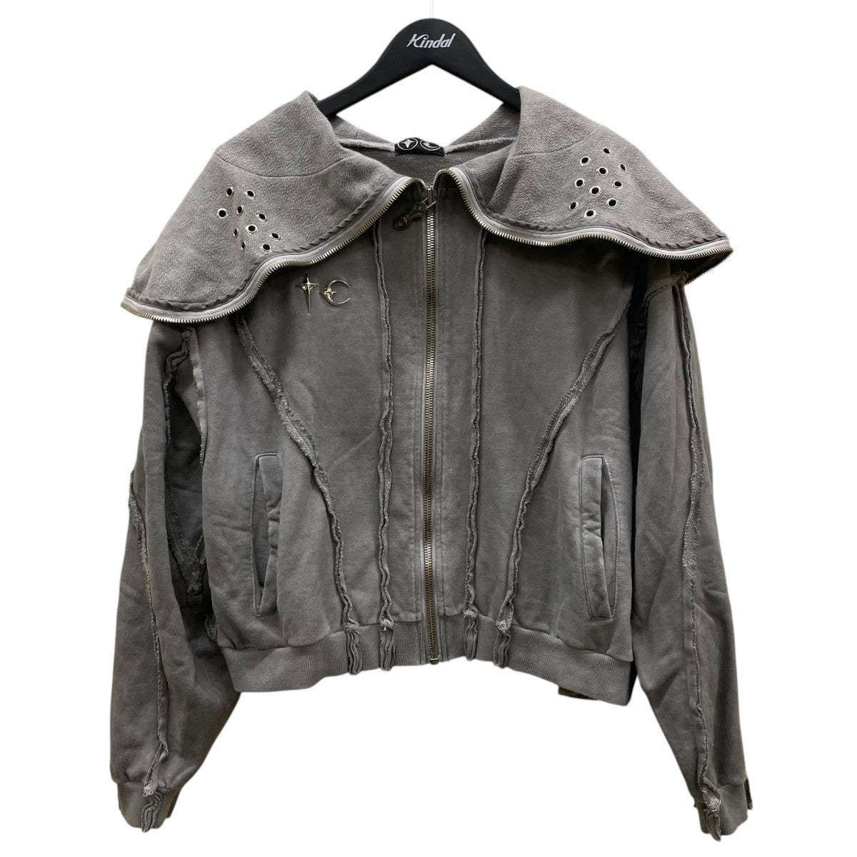 Gladiator Zip-up Hoodieウォッシュド加工 クロップド丈 スウェット ジップパーカー