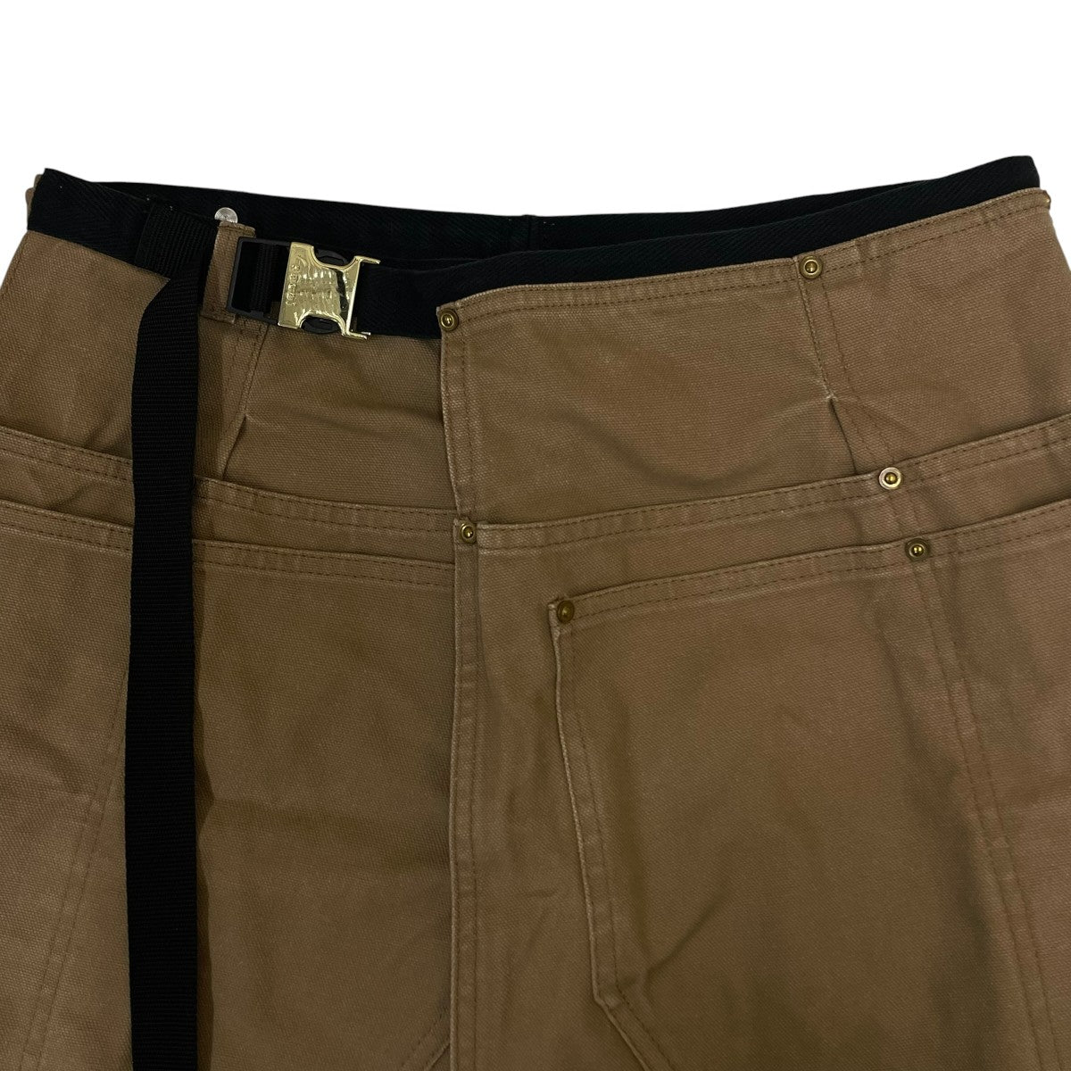 sacai×CarHartt 23AWApron Skirtエプロンスカート ウエストベルト付き ミニスカート 巻きスカート23-03113M 古着・中古-3枚目のアイテム画像