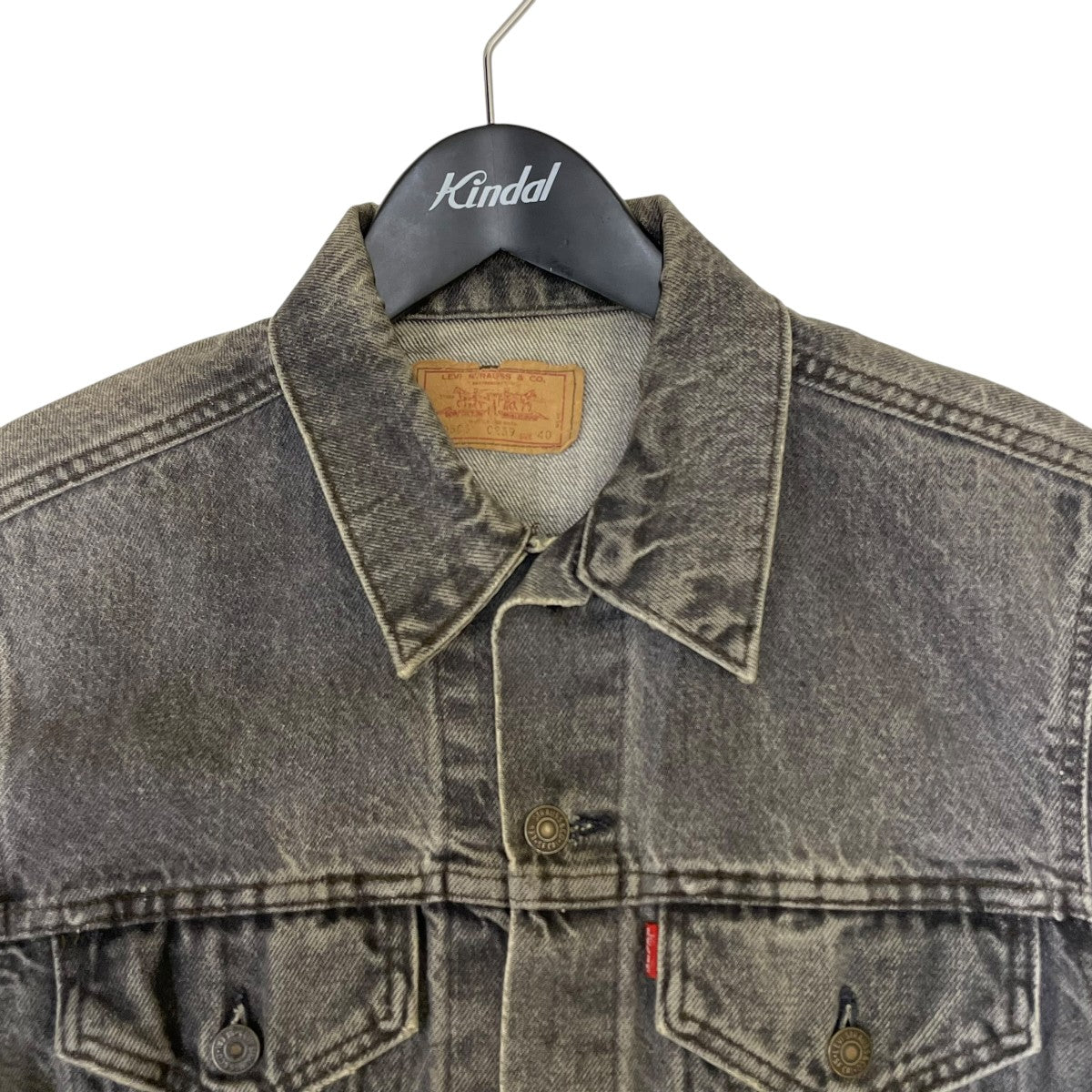 80s BLACK DENIM JACKET USA製 先染めデニムジャケット70306 0259