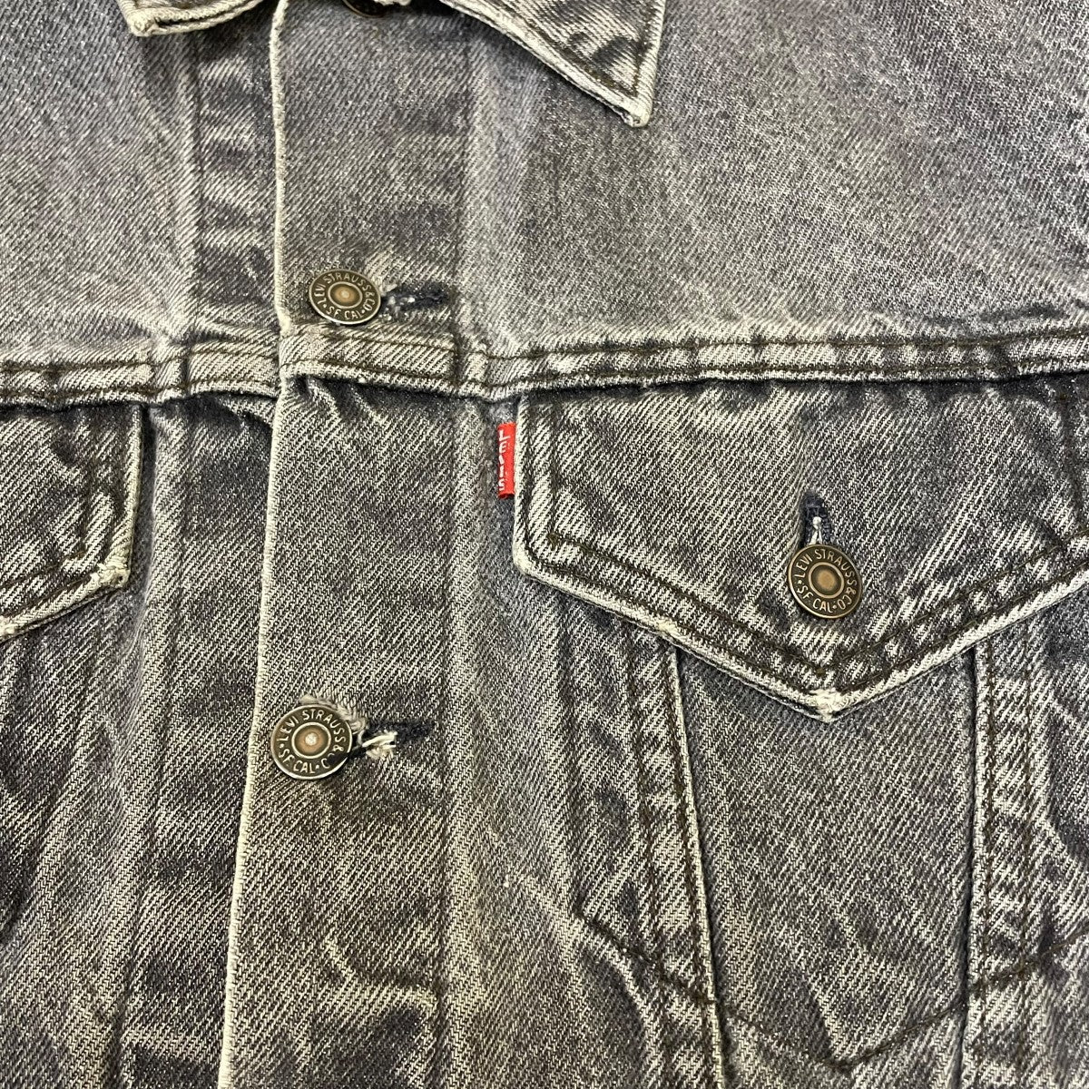 80s BLACK DENIM JACKET USA製 先染めデニムジャケット70306 0259