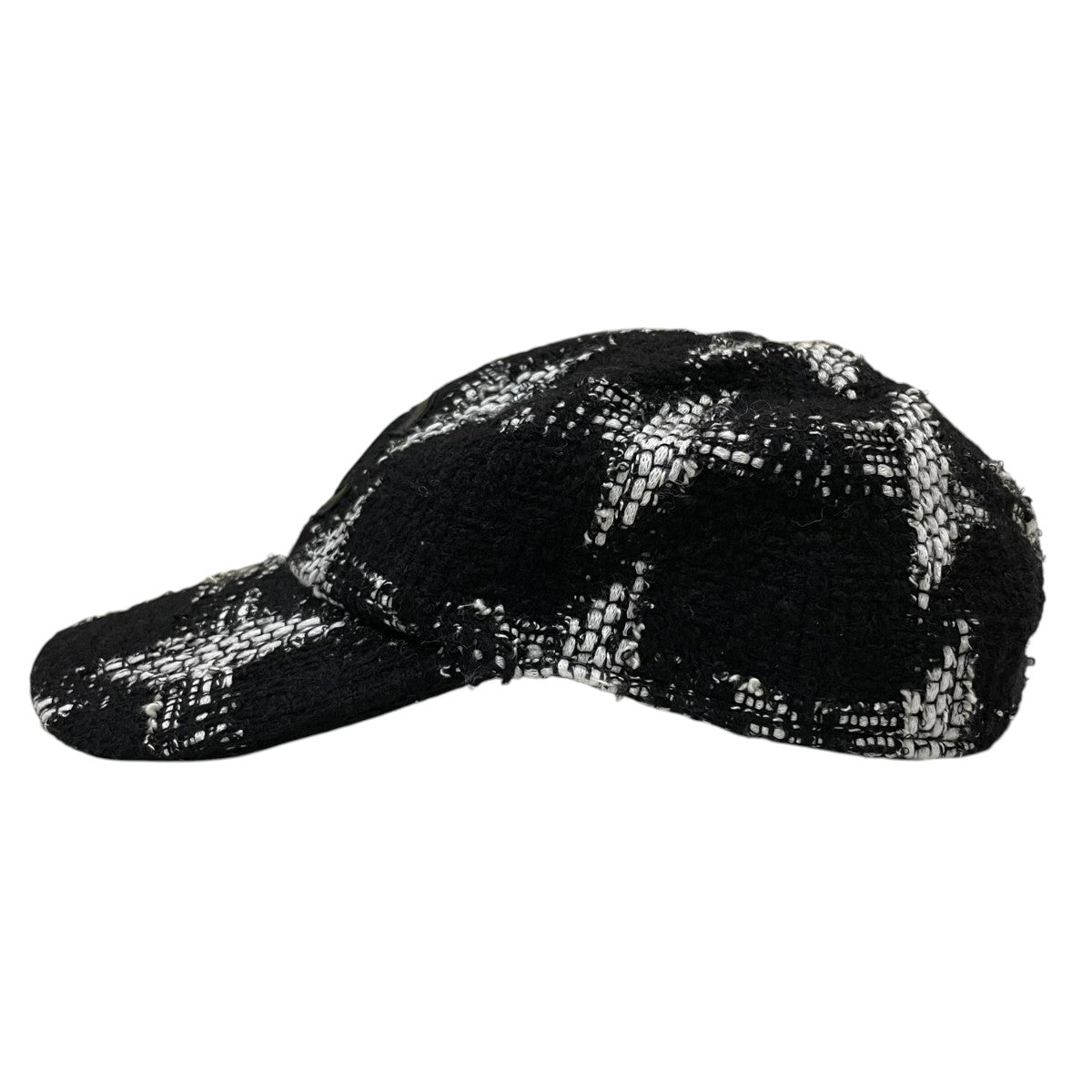 CHANEL ココマークツイードレザーロゴワッペン キャップ 古着・中古-2枚目のアイテム画像