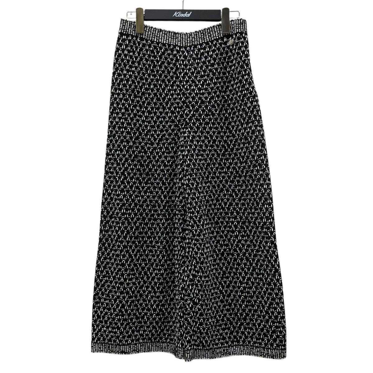 CHANEL 17SSコットン シルク メッシュ ツイード ワイドパンツ ガウチョパンツP56189K07351 古着・中古-1枚目のアイテム画像