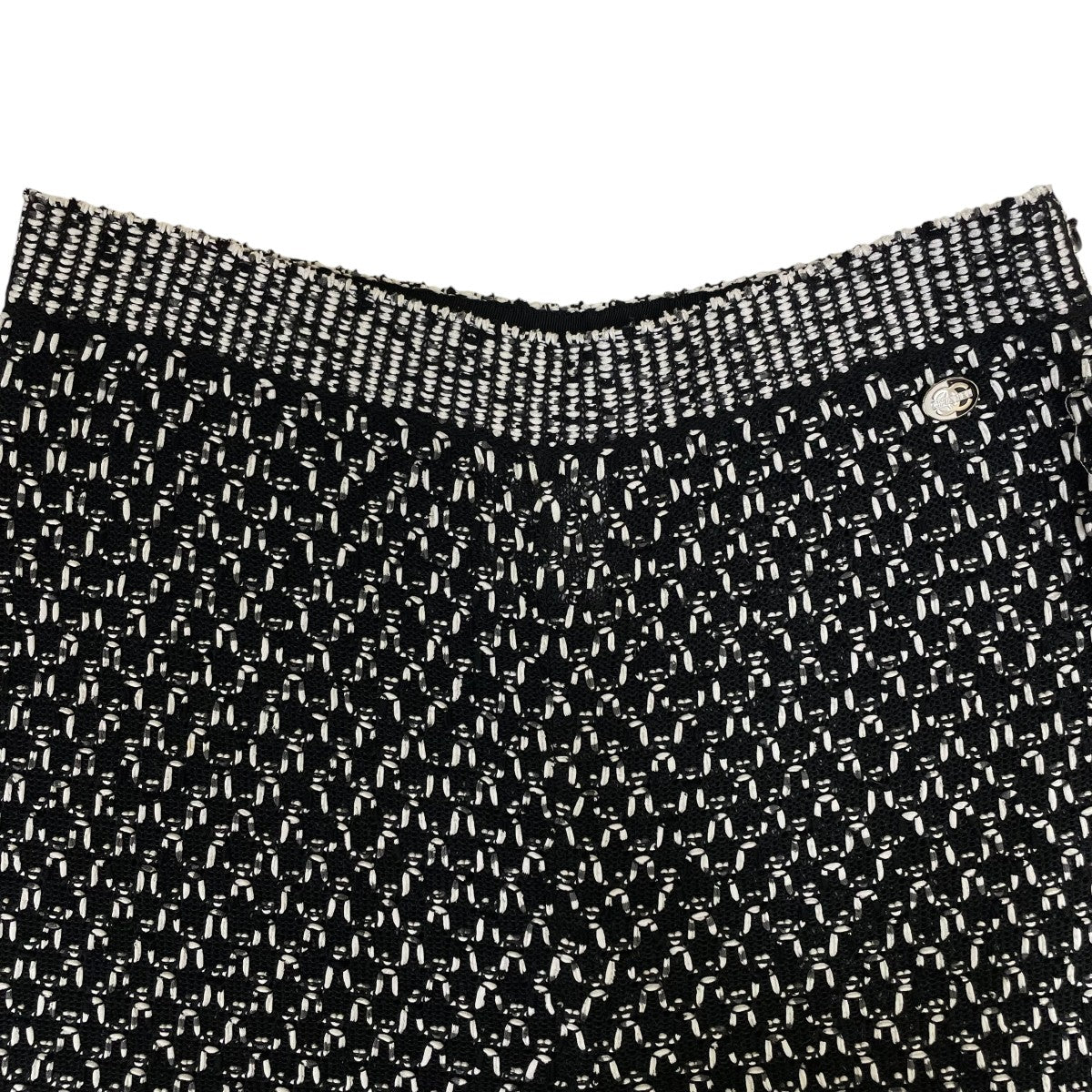 CHANEL 17SSコットン シルク メッシュ ツイード ワイドパンツ ガウチョパンツP56189K07351 古着・中古-3枚目のアイテム画像