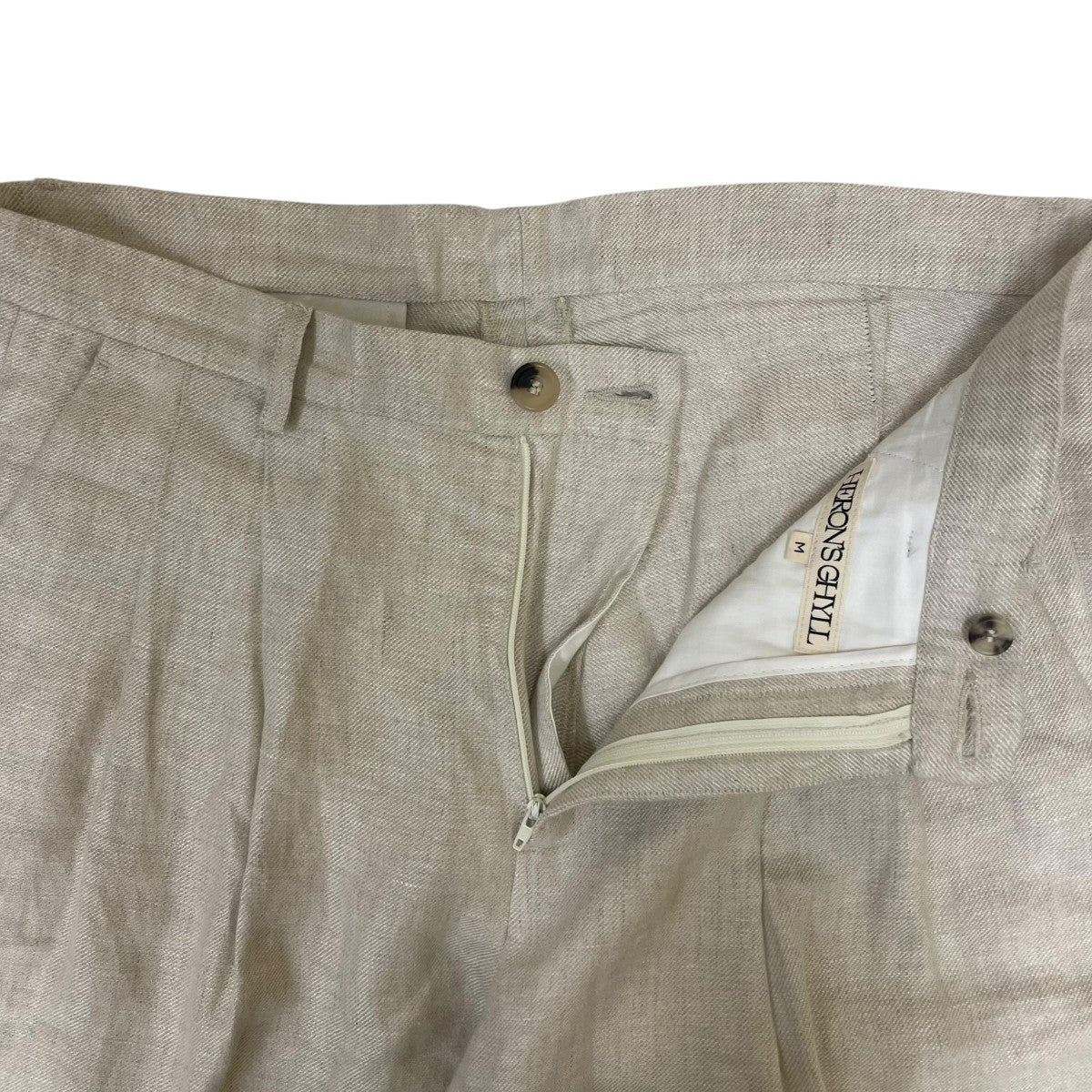 HERON’S GHYLL リネン素材 スラックス ワイドパンツ 古着・中古-4枚目のアイテム画像